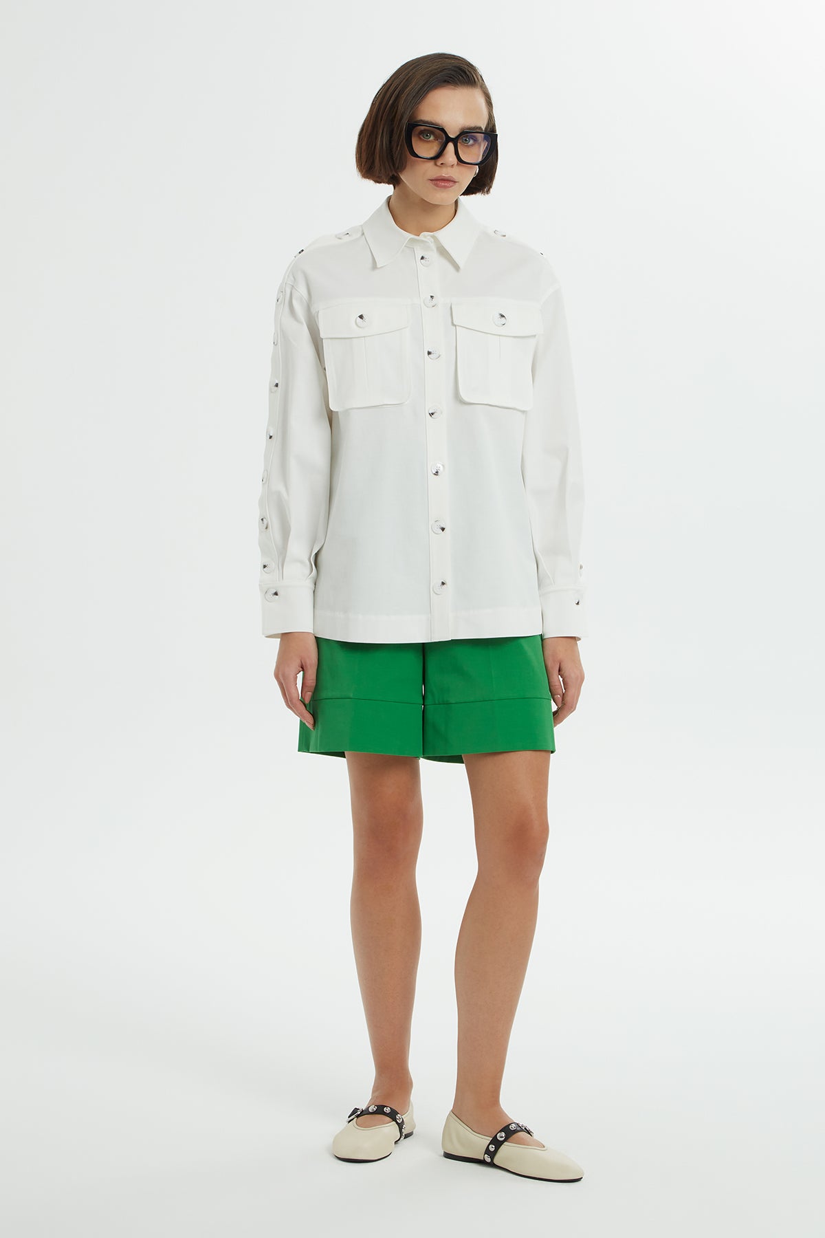 Koldan Düğme Detaylı Torba Cepli Ceket