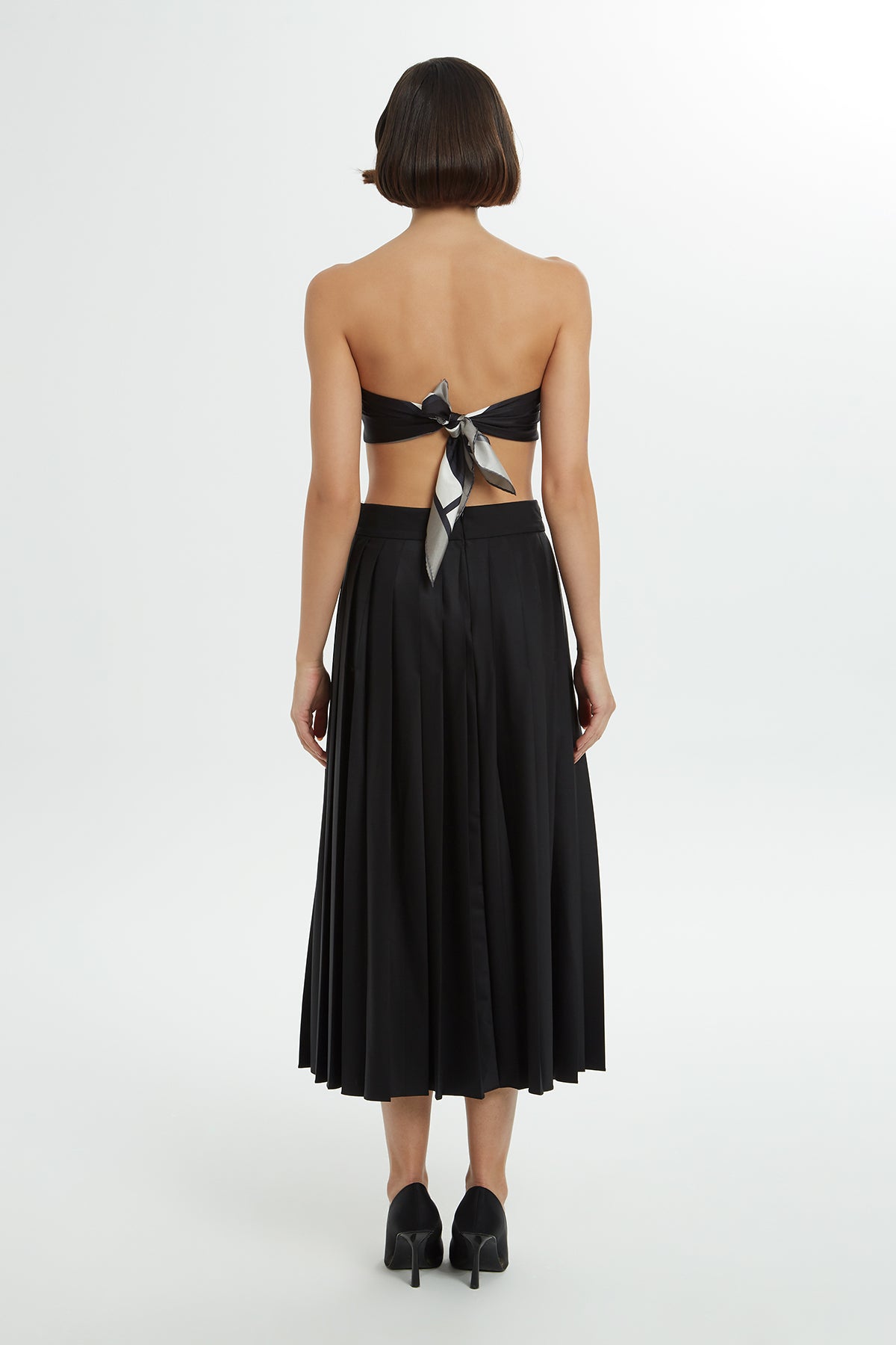 Kruvaze Kapamalı Pilili Etek