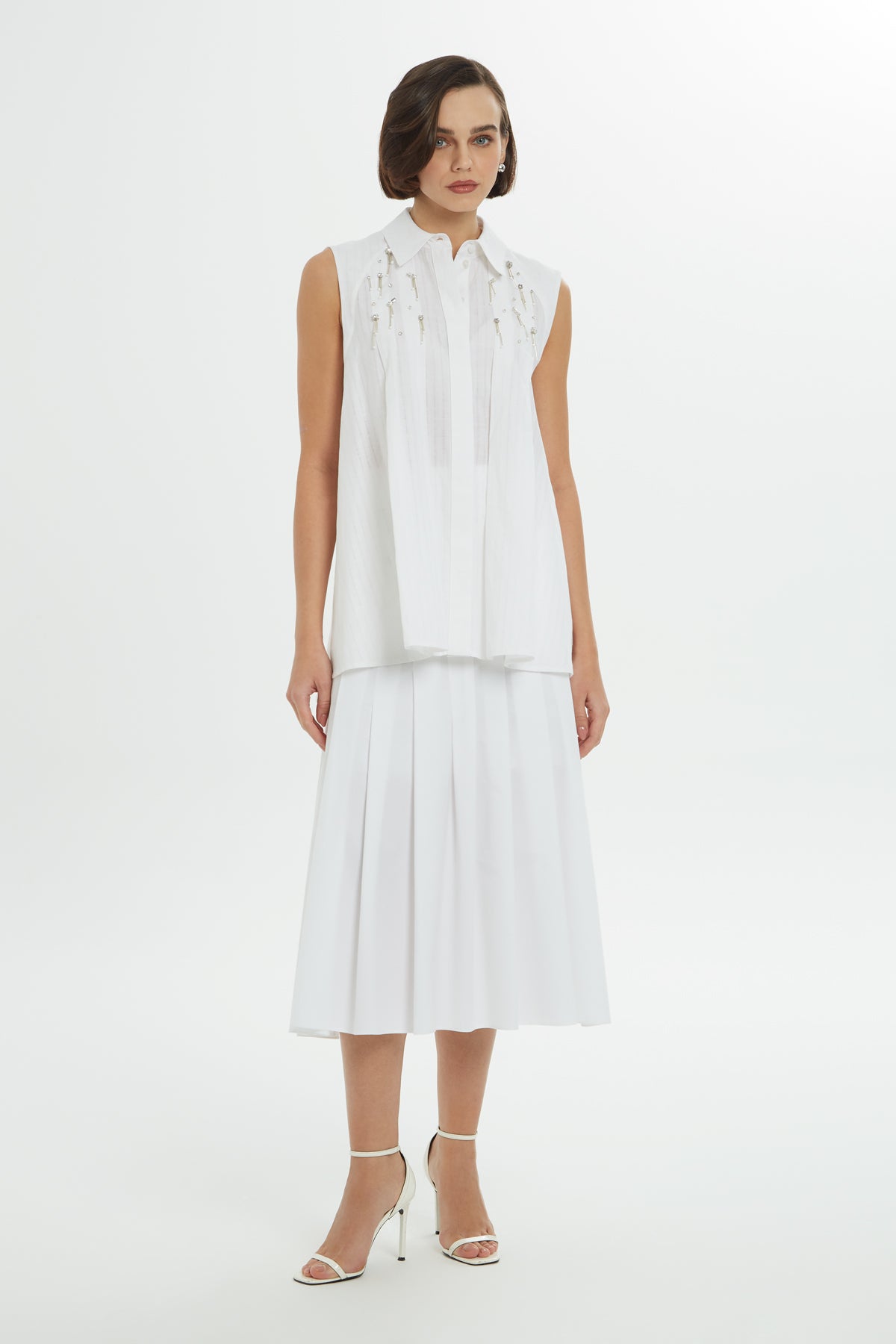 Gömlek Yakalı Pili Detaylı Gömlek