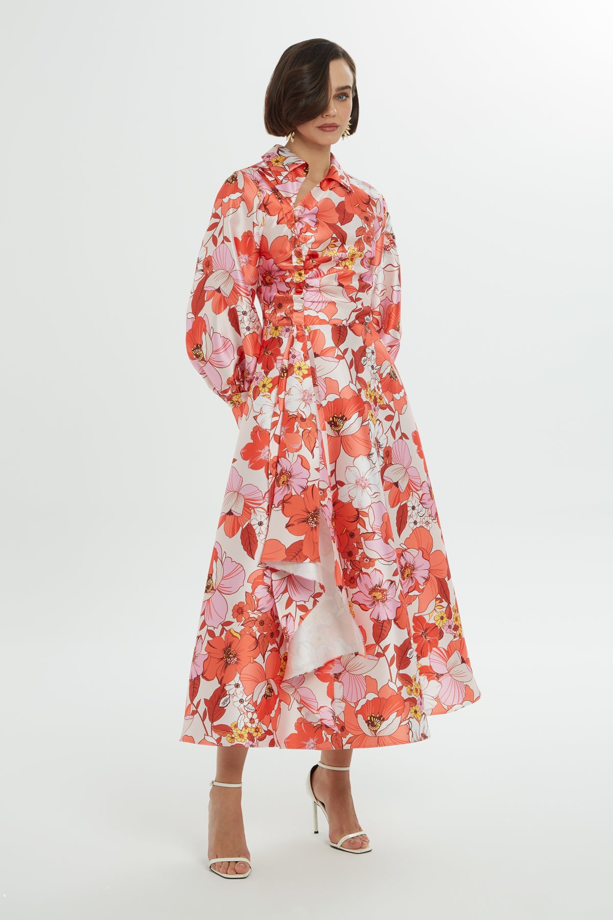 Desenli Renkli Maxi Elbise