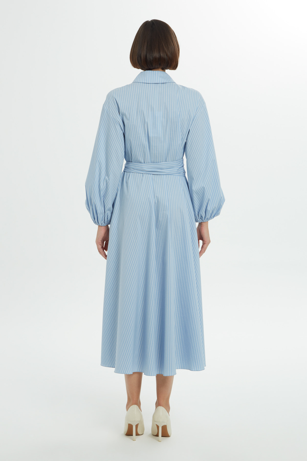 Gömlek Yakalı Midi Elbise