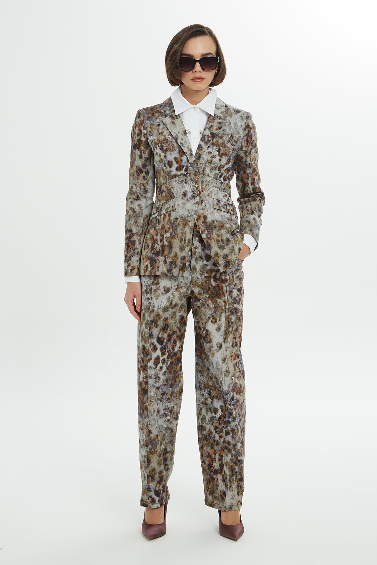 Leopar Desenli Astarlı Ceket