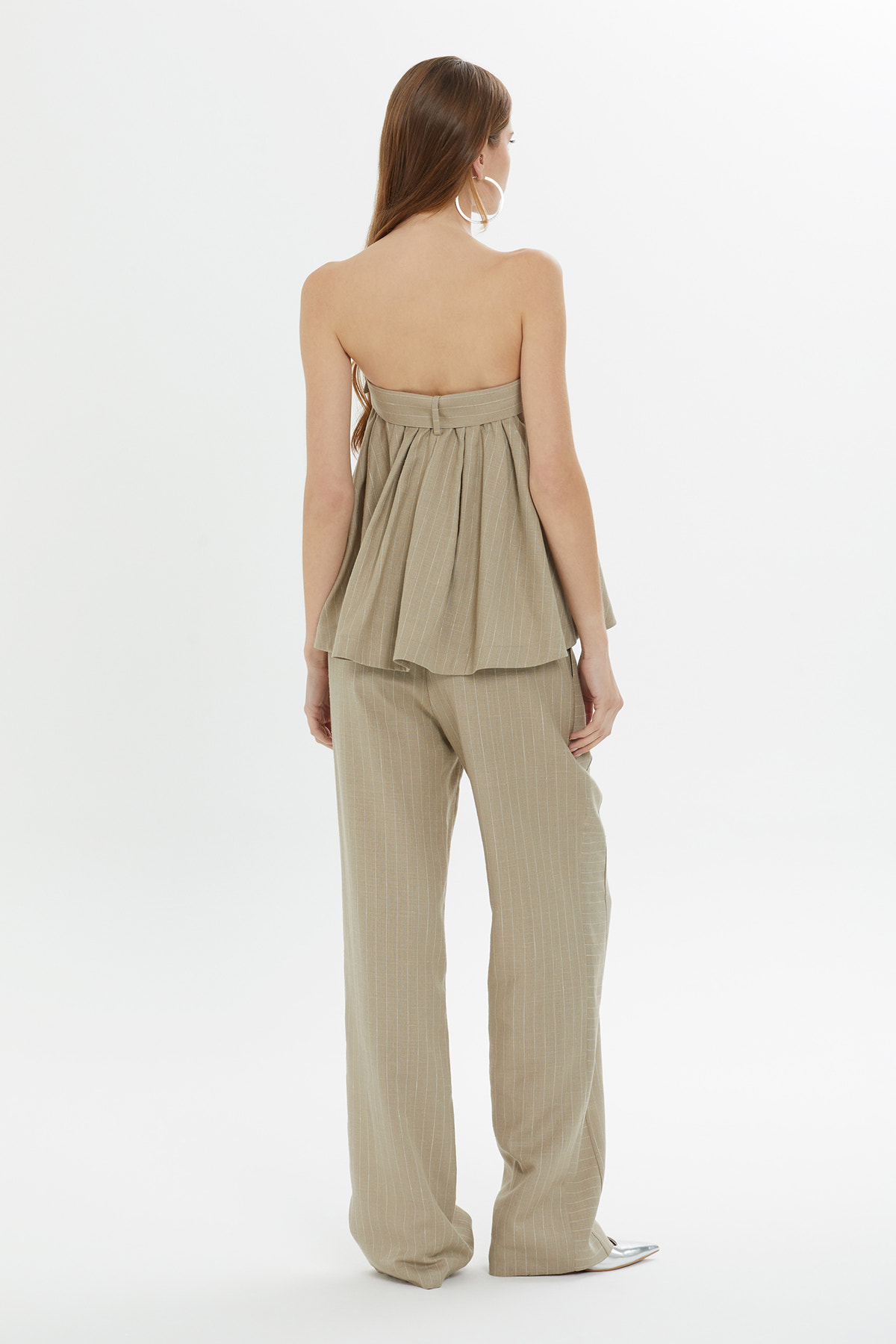 Straplez Bustiyerli Ve Pantolonlu Takım