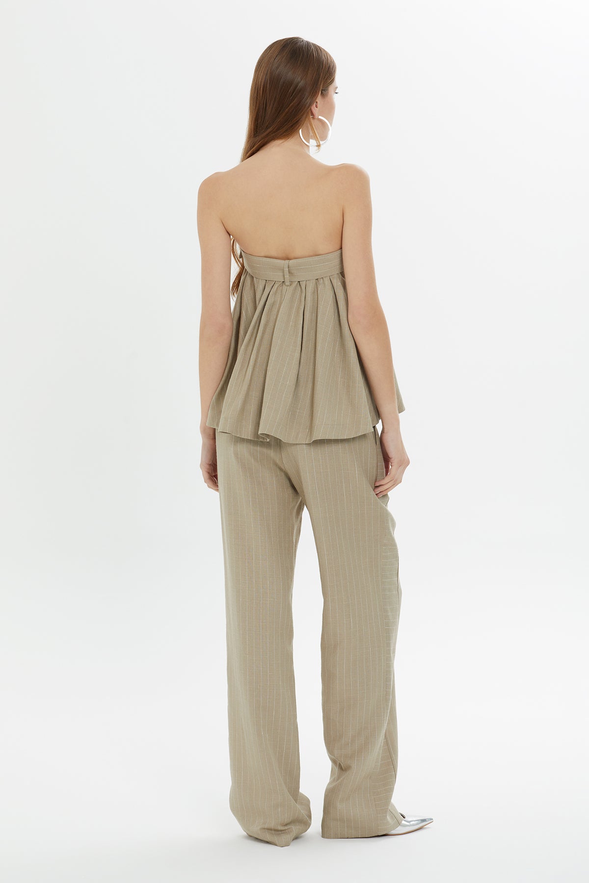 Straplez Bustiyerli Ve Pantolonlu Takım