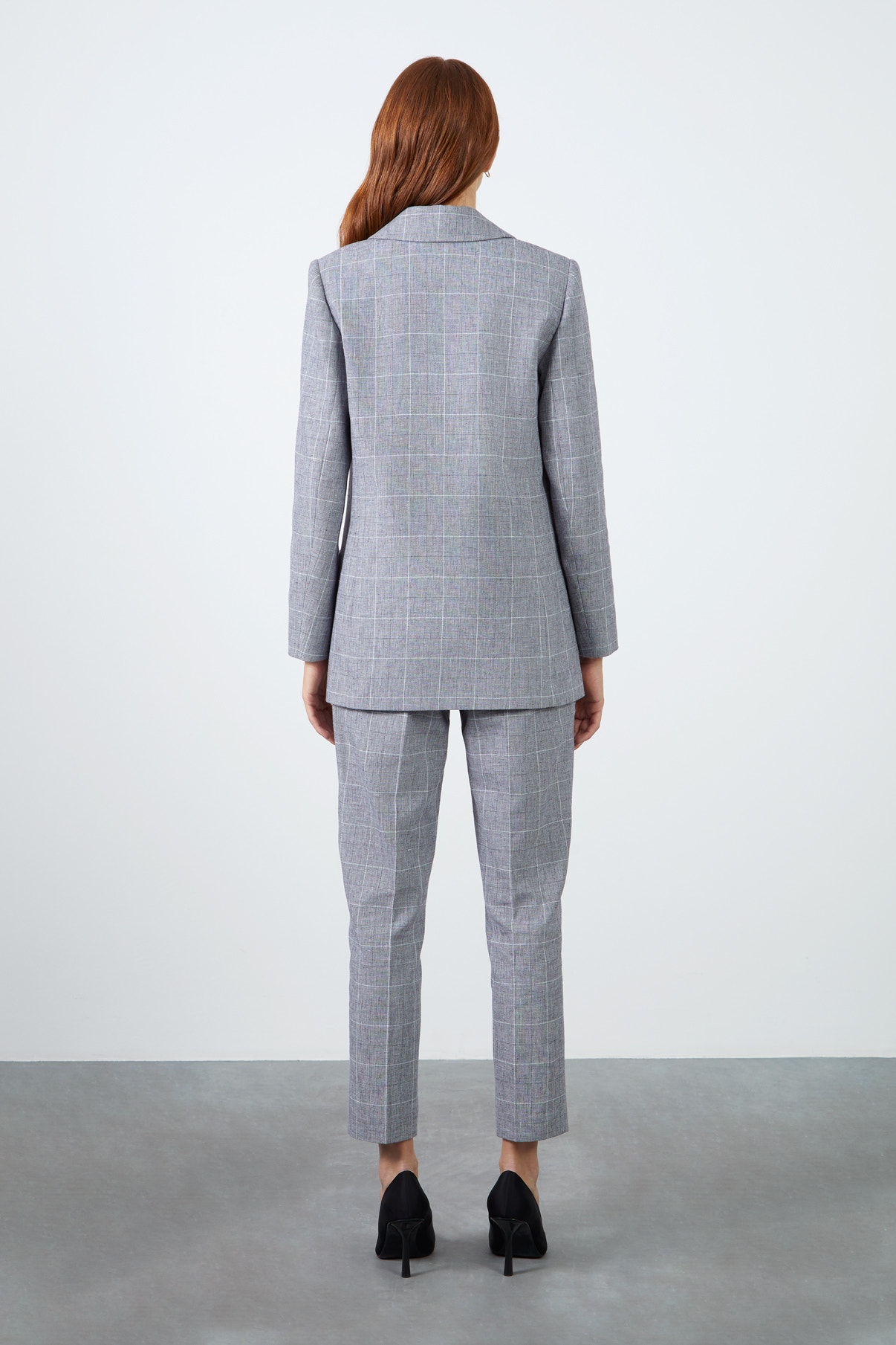 Cepli Ekose Ceket Ve Bilekte Pantolonlu Takım