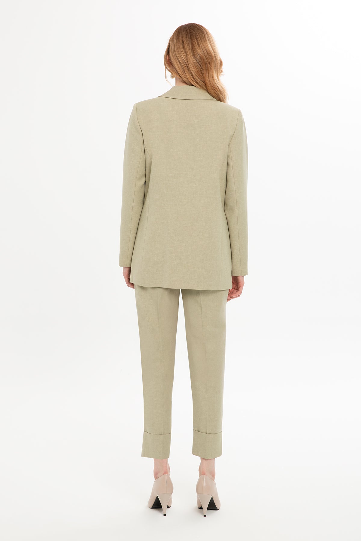 Kruvaze Ceket Ve Double Paça Pantolonlu Takım