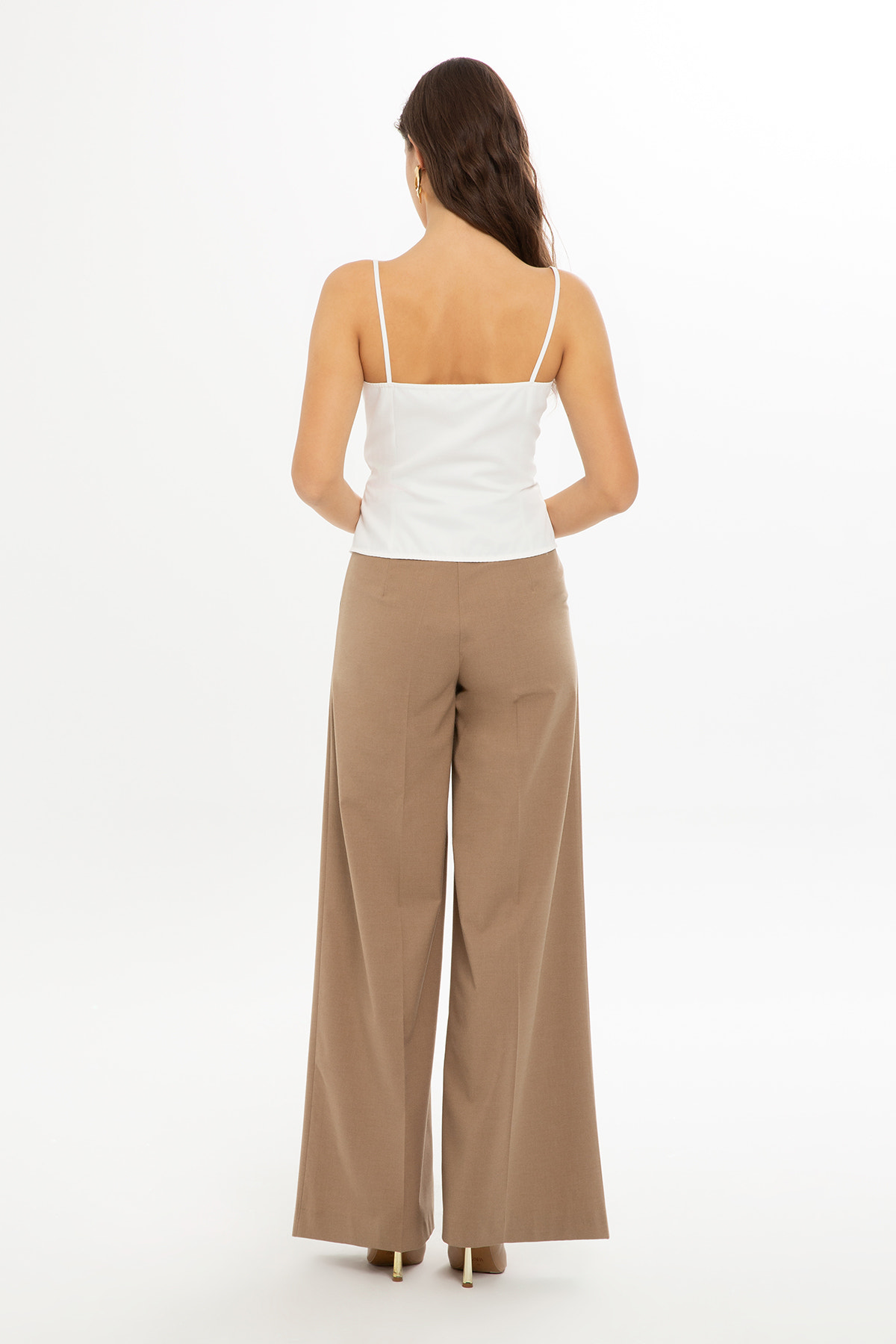 Önden Düğmeli İp Askılı Bluz