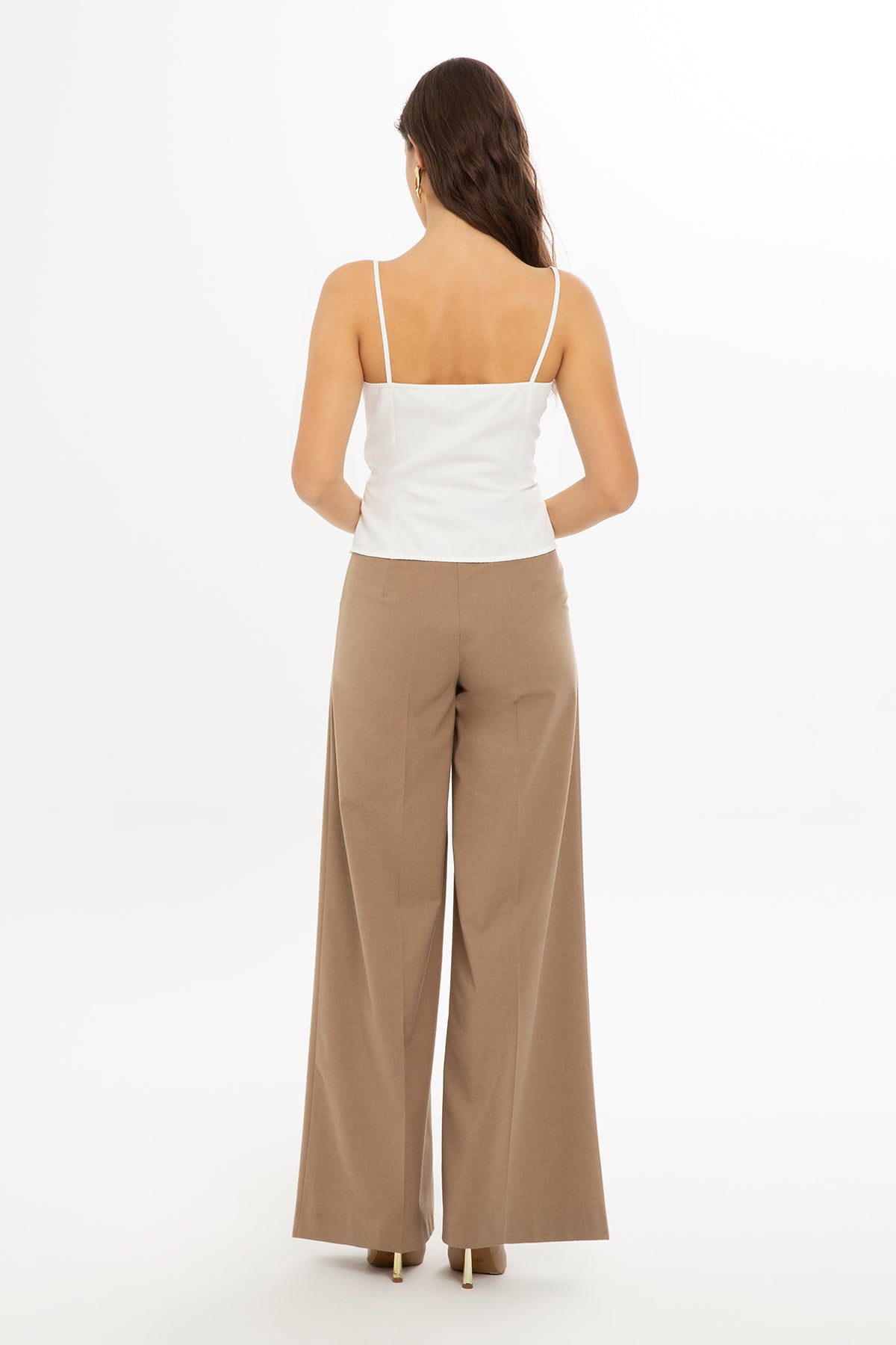 Önden Düğmeli İp Askılı Bluz