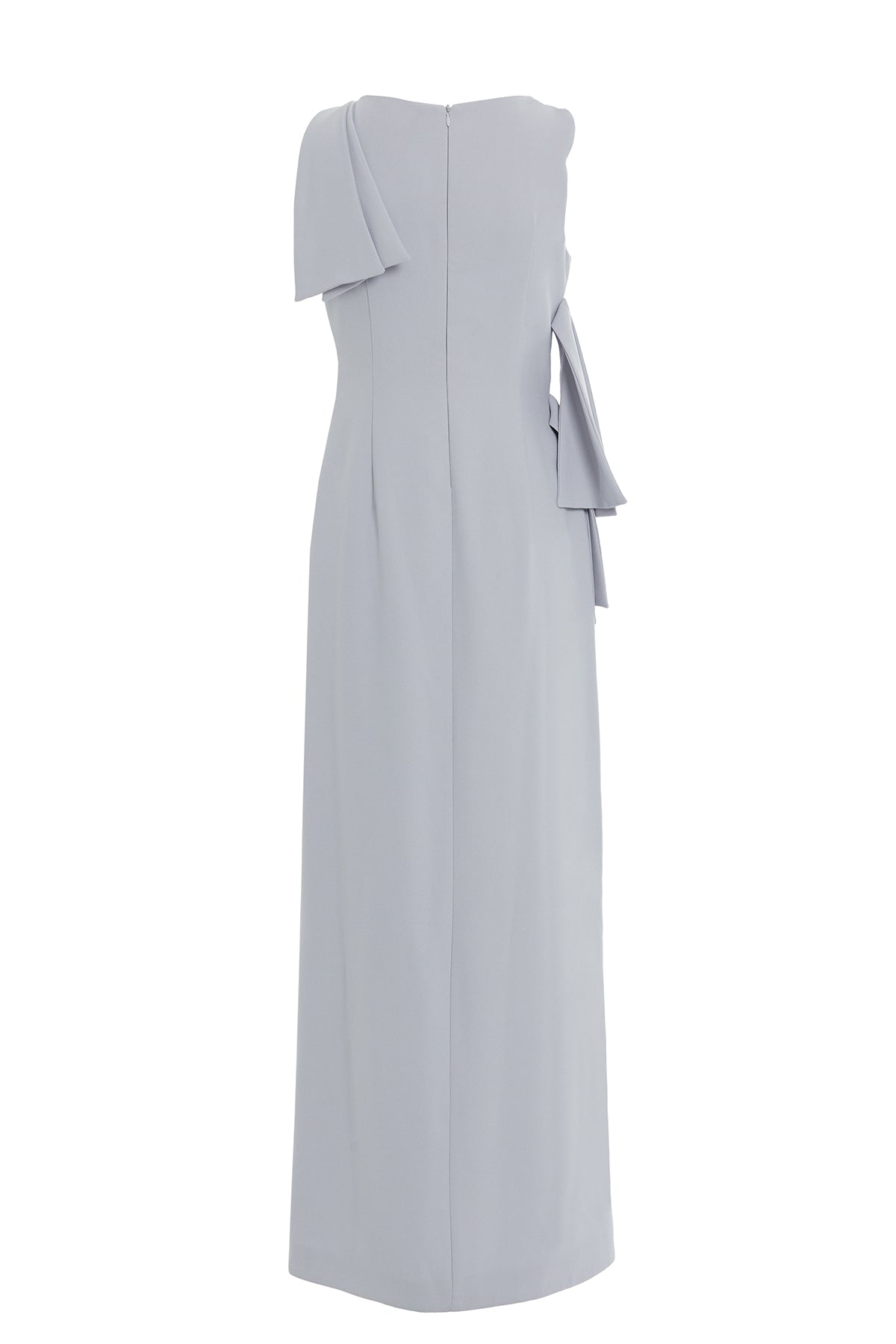 Pencere Detaylı Bağlamalı Uzun Elbise