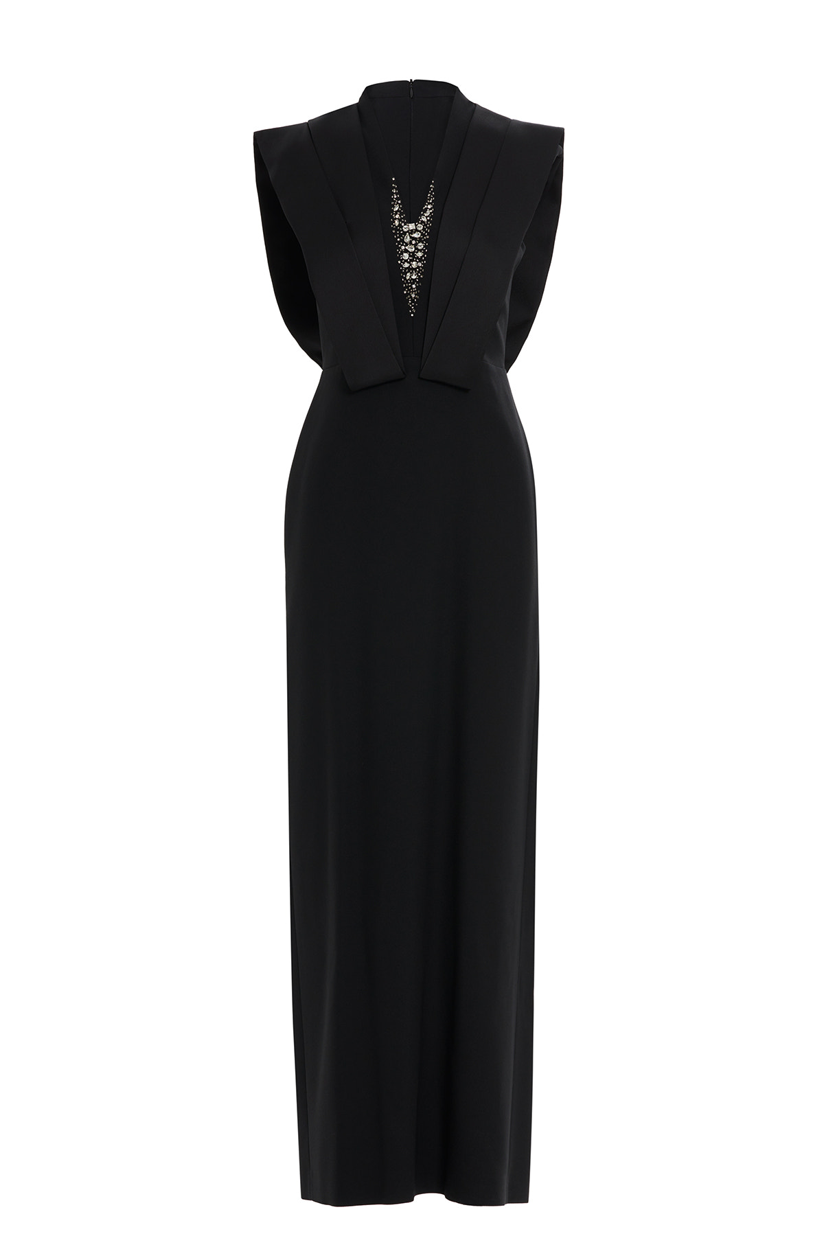 Dantel Detaylı Seyyar Kuşaklı Uzun Elbise