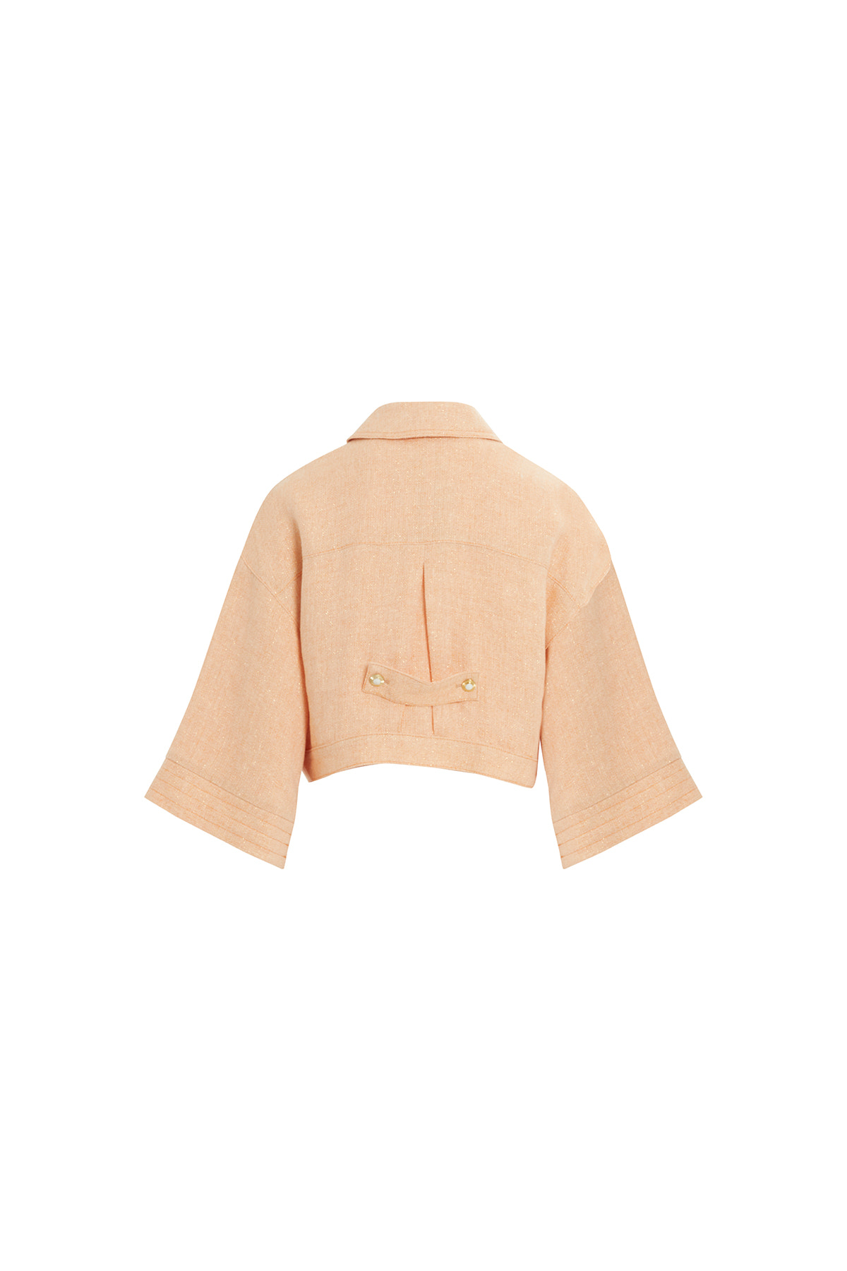 Düğme Detaylı Kısa Somon Ceket