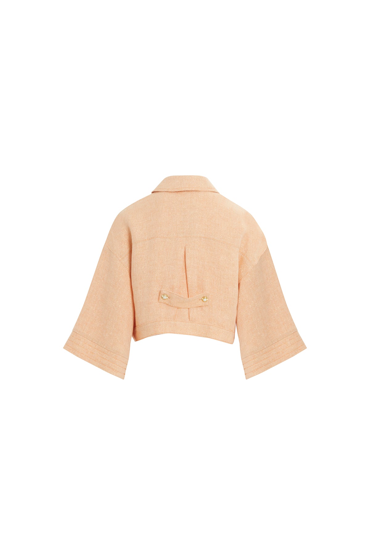Düğme Detaylı Kısa Somon Ceket