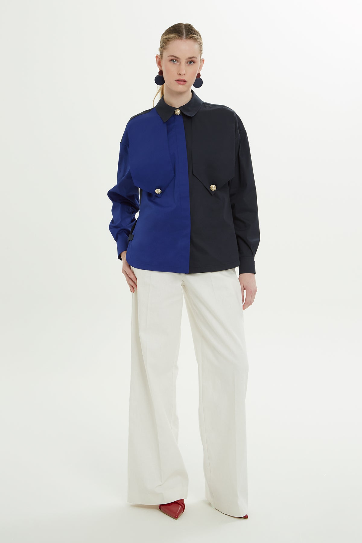 Çift Renkli Gömlek