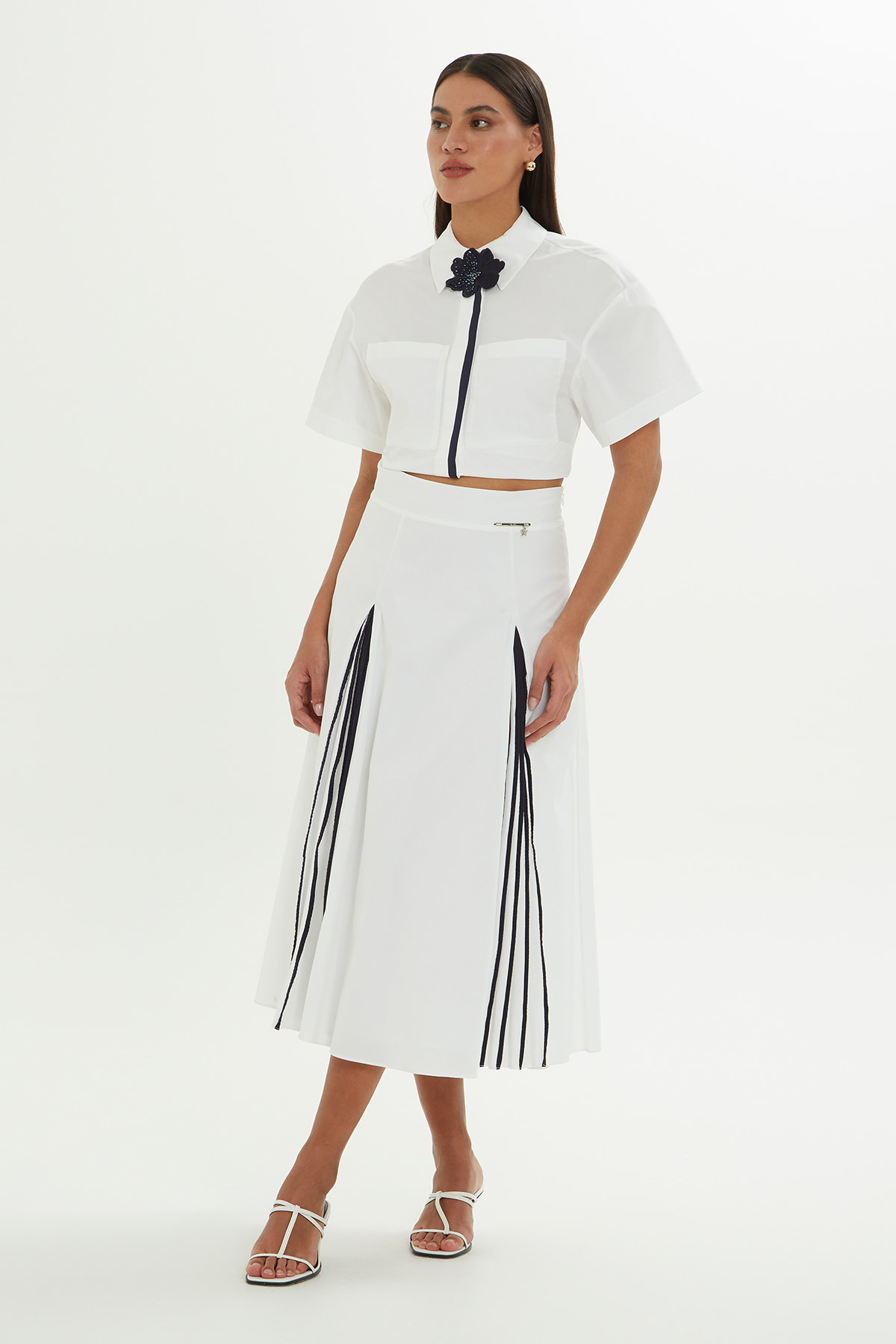 Pliseli Midi Boy Etek