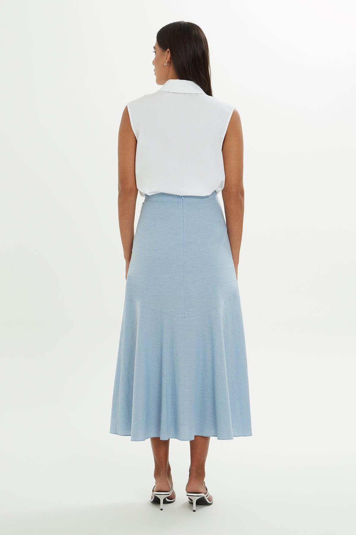 Çan Formlu Midi Etek