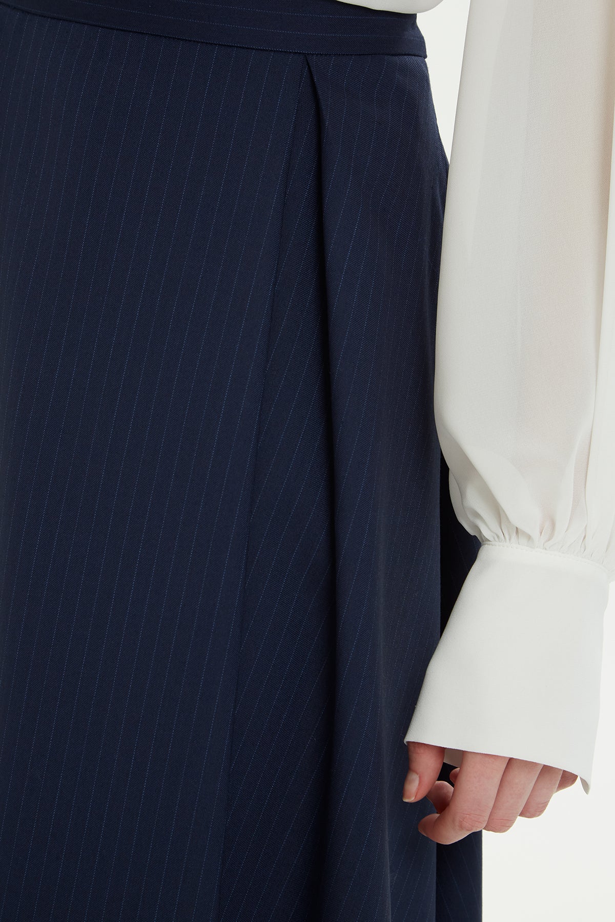 Pili Katlamalı Midi Etek