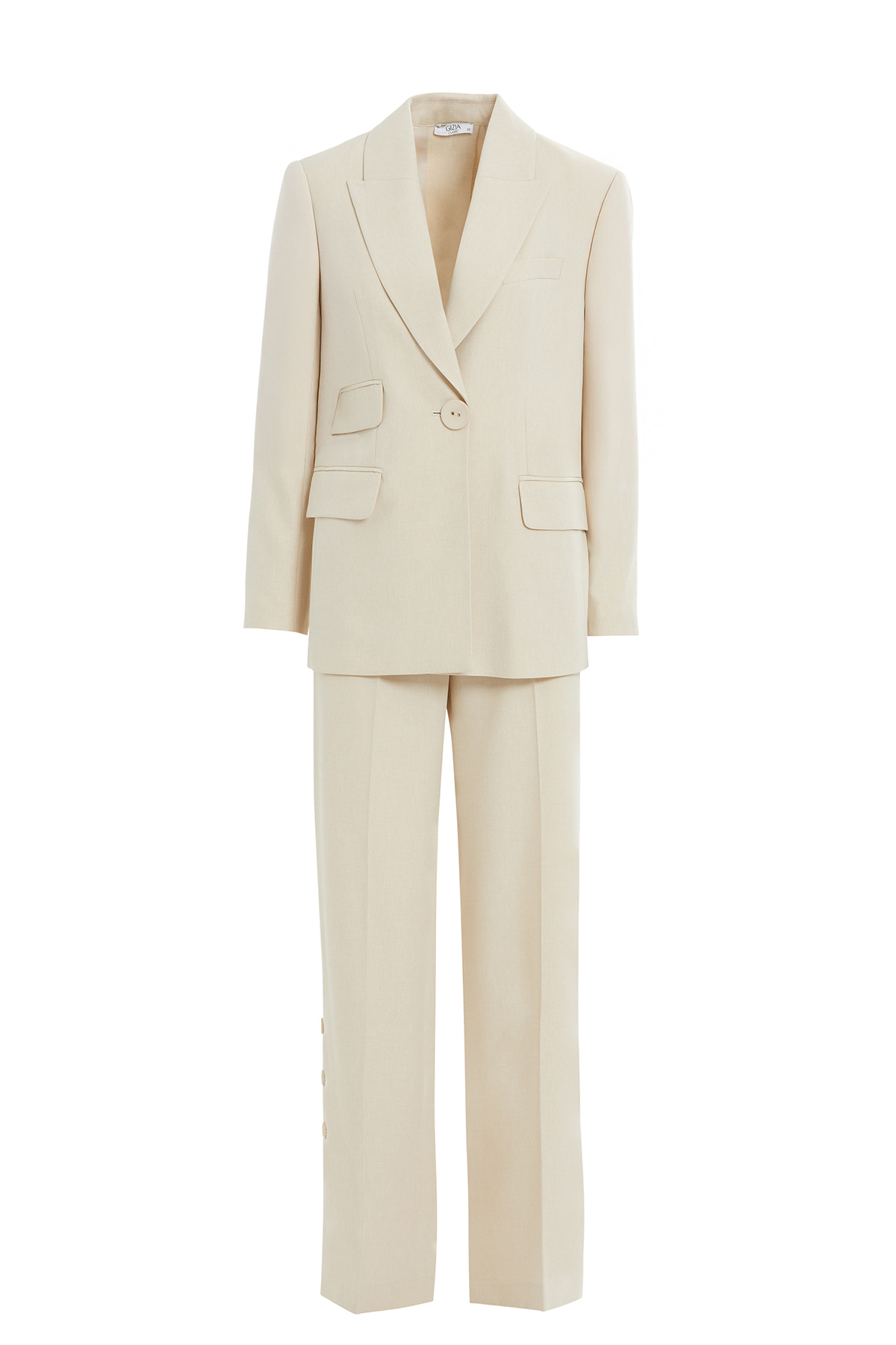 Sırt Düğme Detaylı Üç Cepli Rahat Kesim Takım