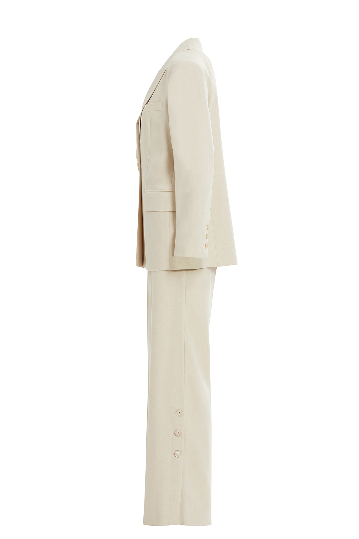 Sırt Düğme Detaylı Üç Cepli Rahat Kesim Takım