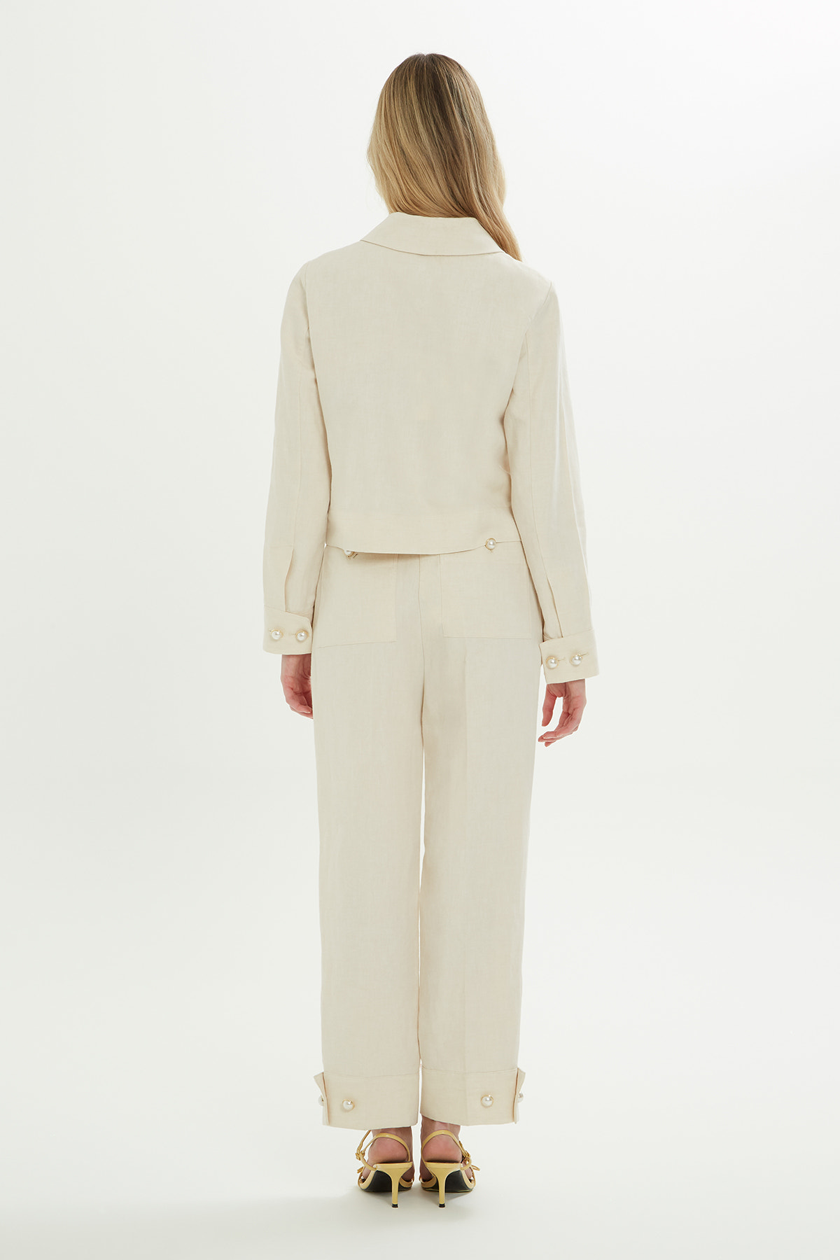 Gömlek Yakalı Pensli Kemik Ceket