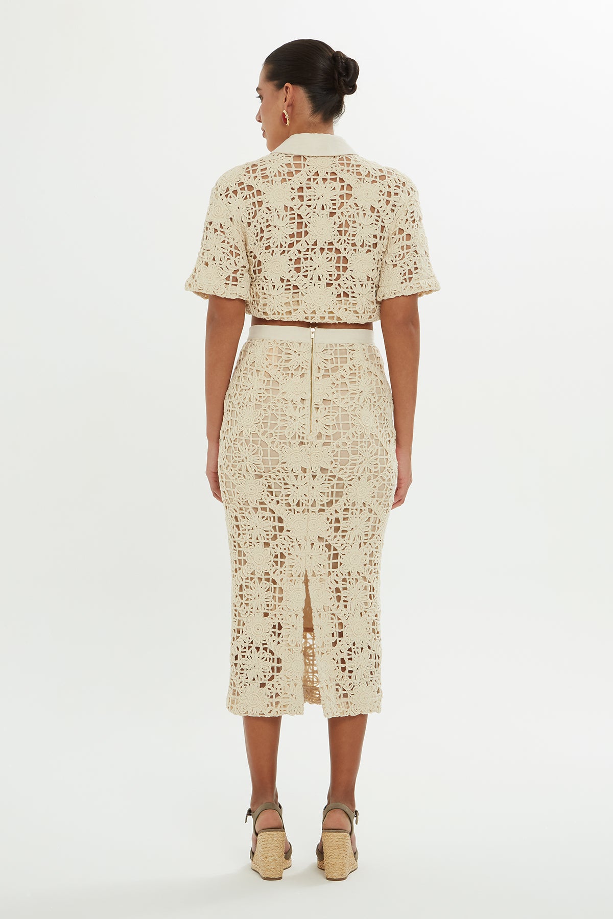 Yırtmaçlı Midi Kalem Etek