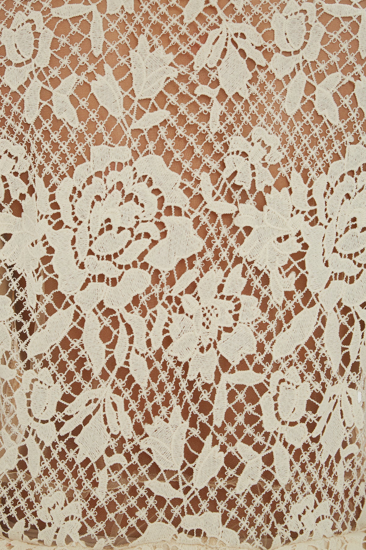 Üstü Dantelli Kısa Kollu Kemik Elbise