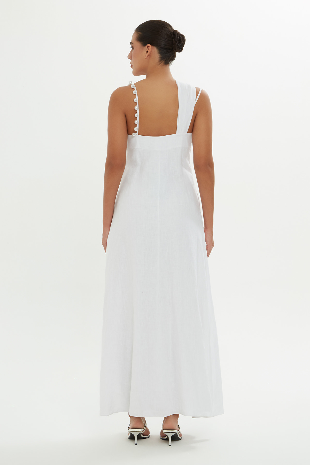 Kol Detaylı Uzun Elbise