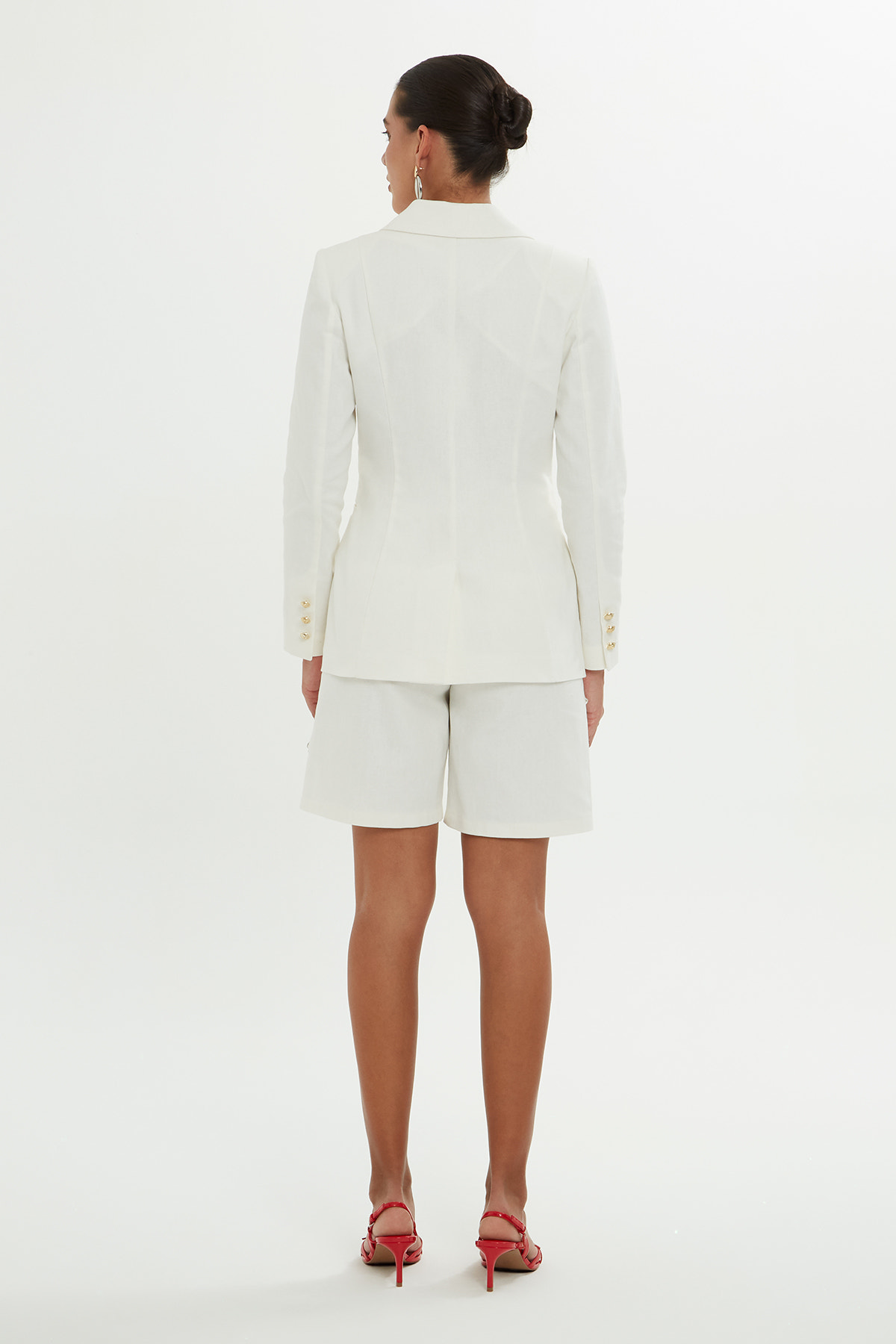 Düğmeli Kruvaze Ceket