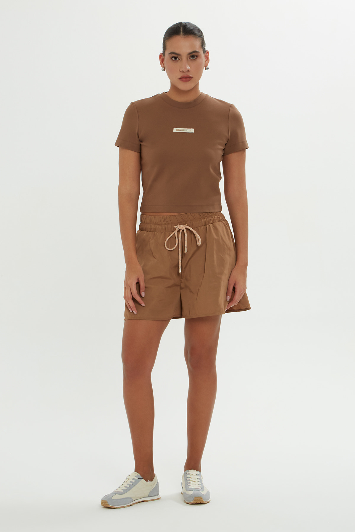 Önden Bağlamalı Lastikli Şort