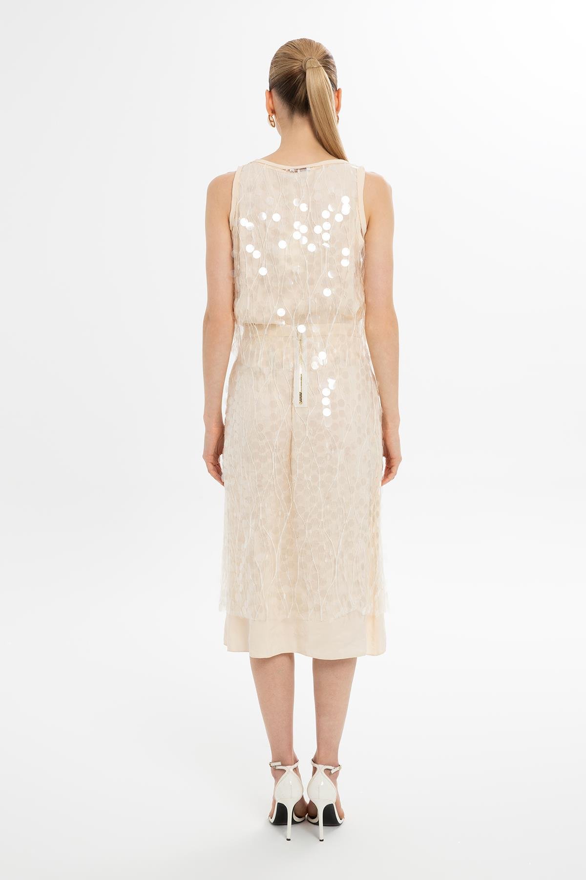 Payetli Kolsuz Kemik Bluz