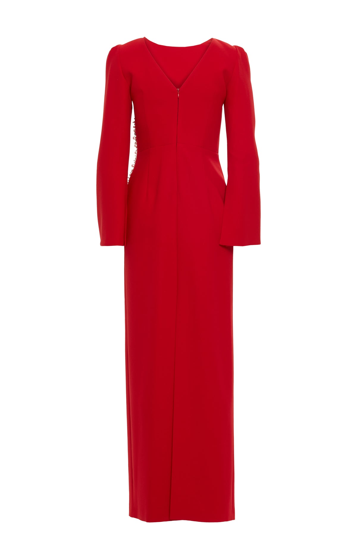 Sırt Detaylı İşlemeli Uzun Elbise