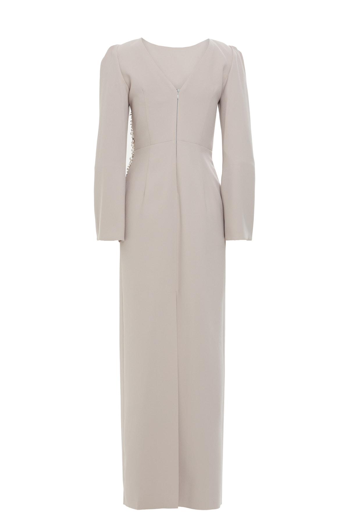 Sırt Detaylı İşlemeli Uzun Elbise