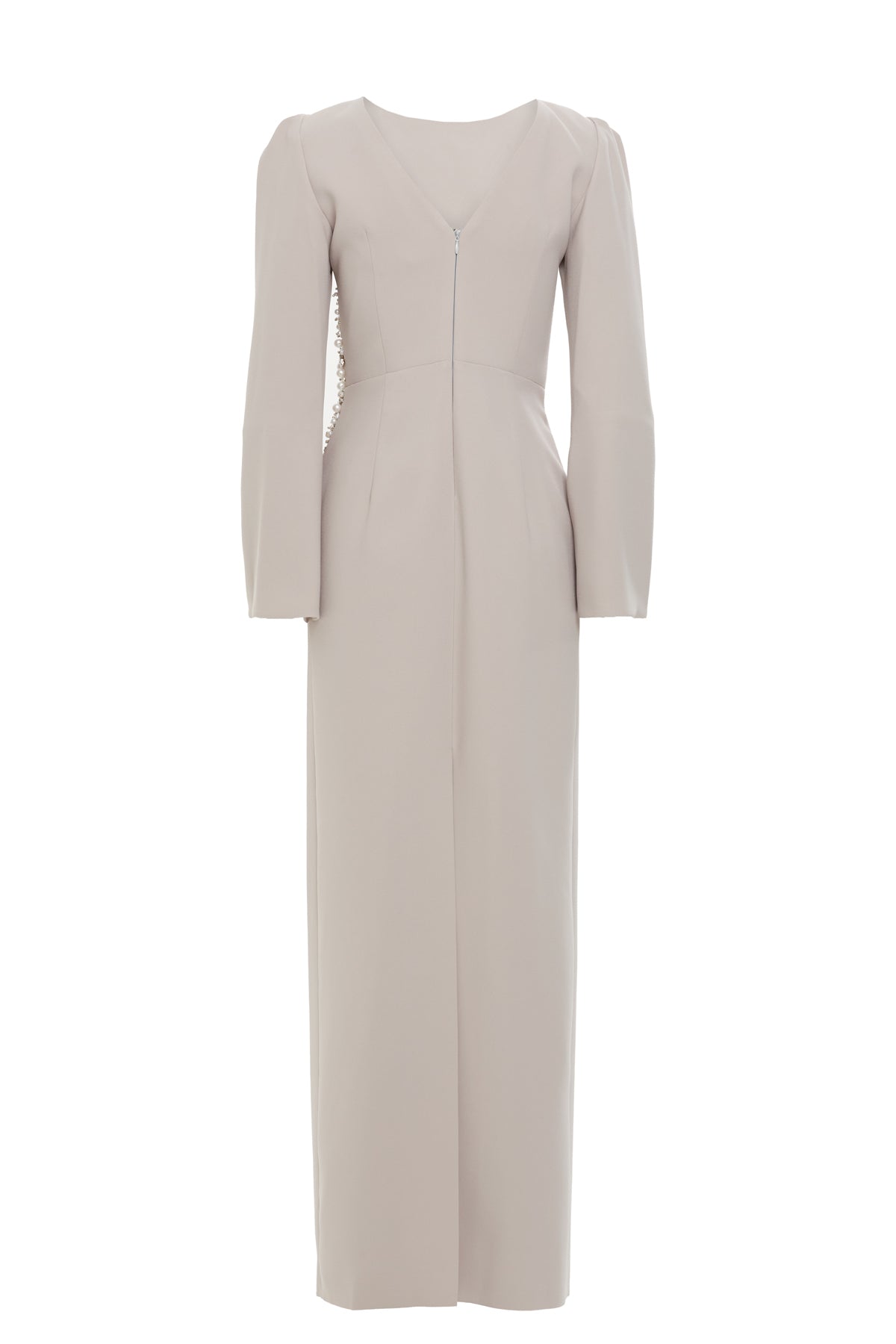 Sırt Detaylı İşlemeli Uzun Elbise