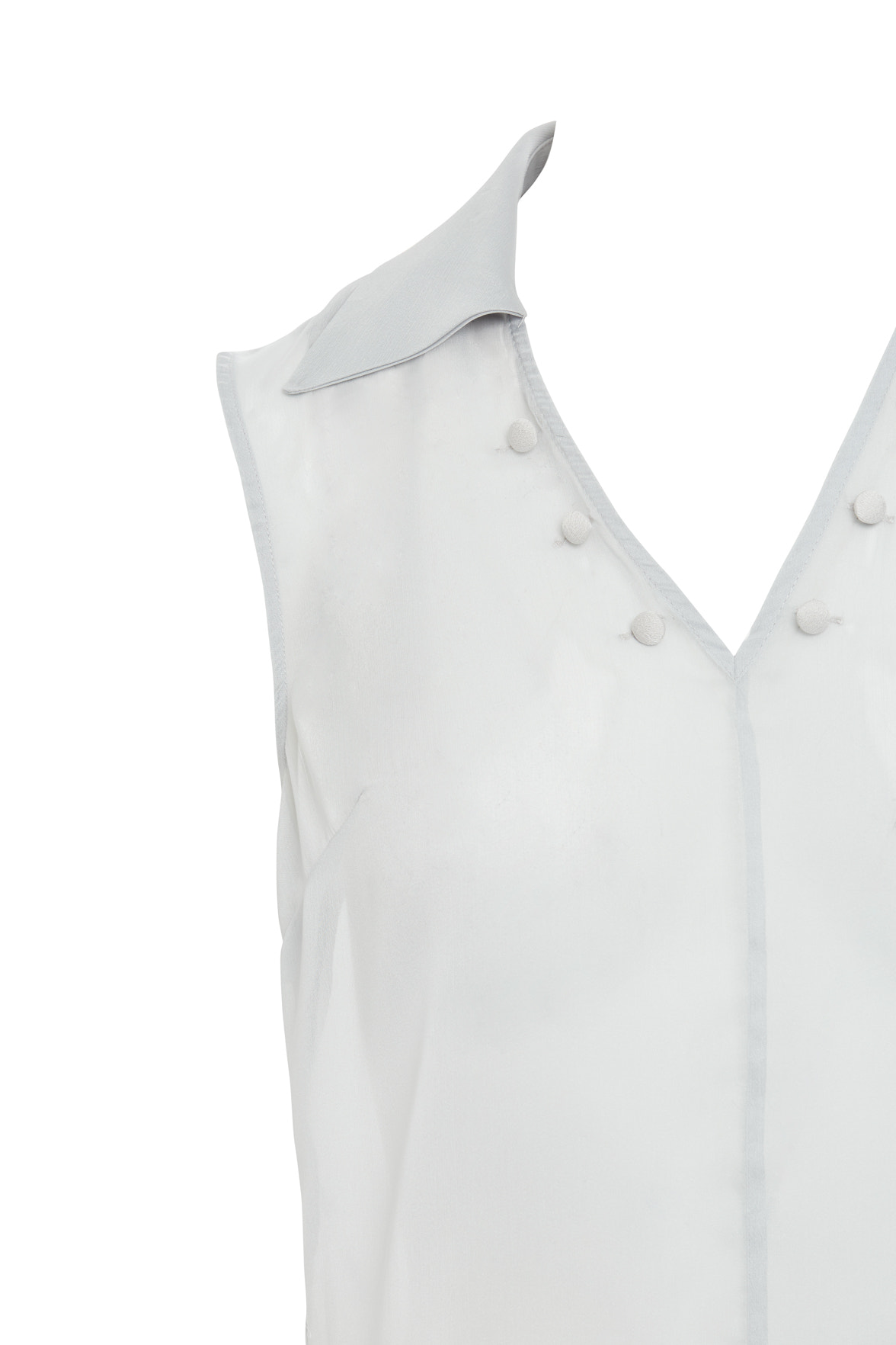 Arkası Fermuarlı Transparan Bluz