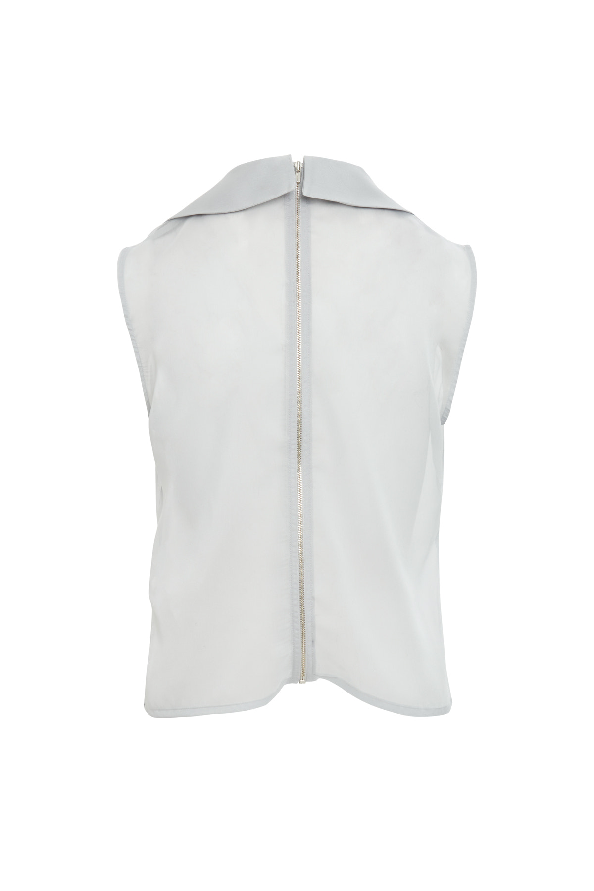 Arkası Fermuarlı Transparan Bluz