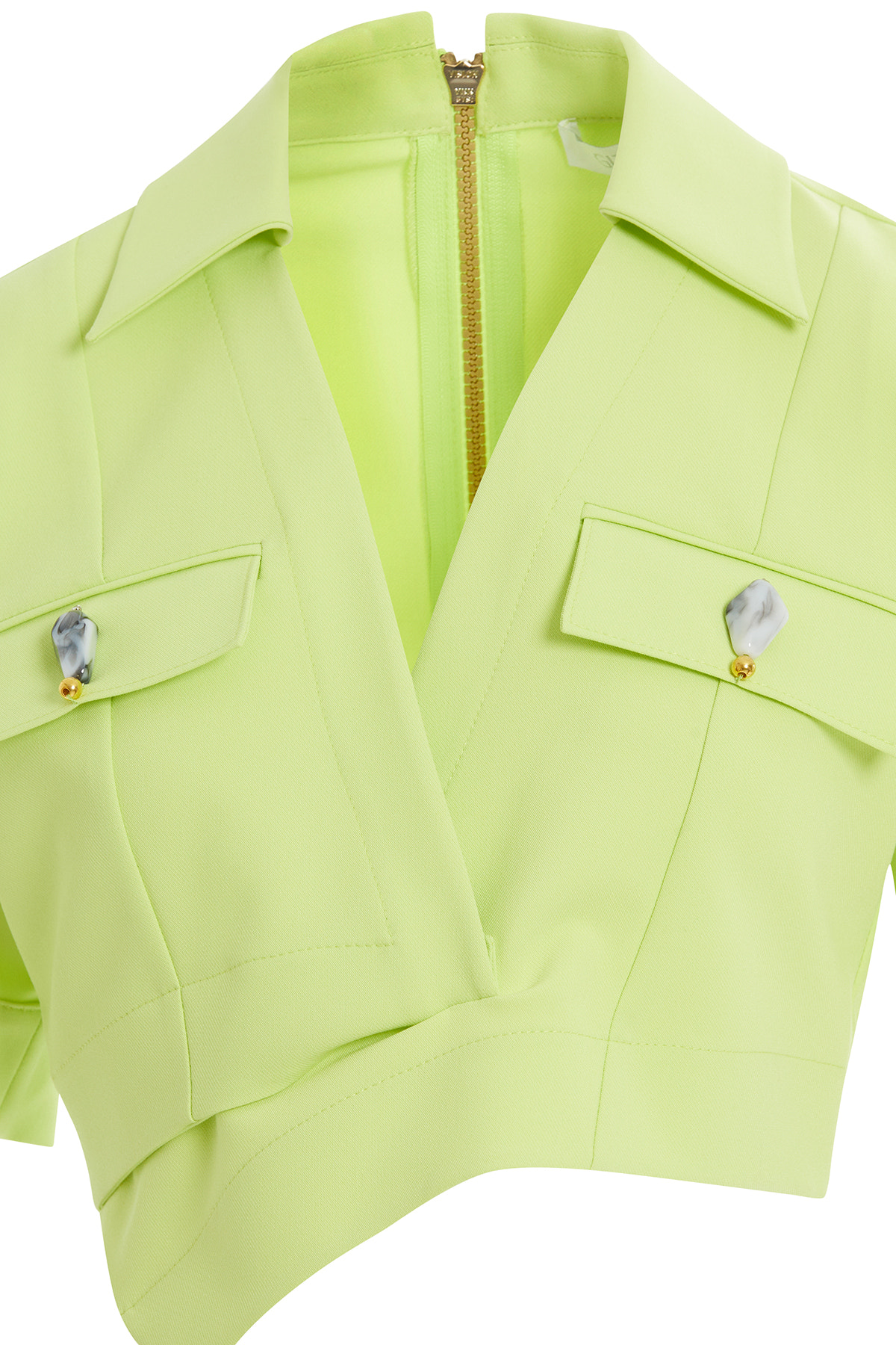 Doğal Süslemeli Crop Bluz