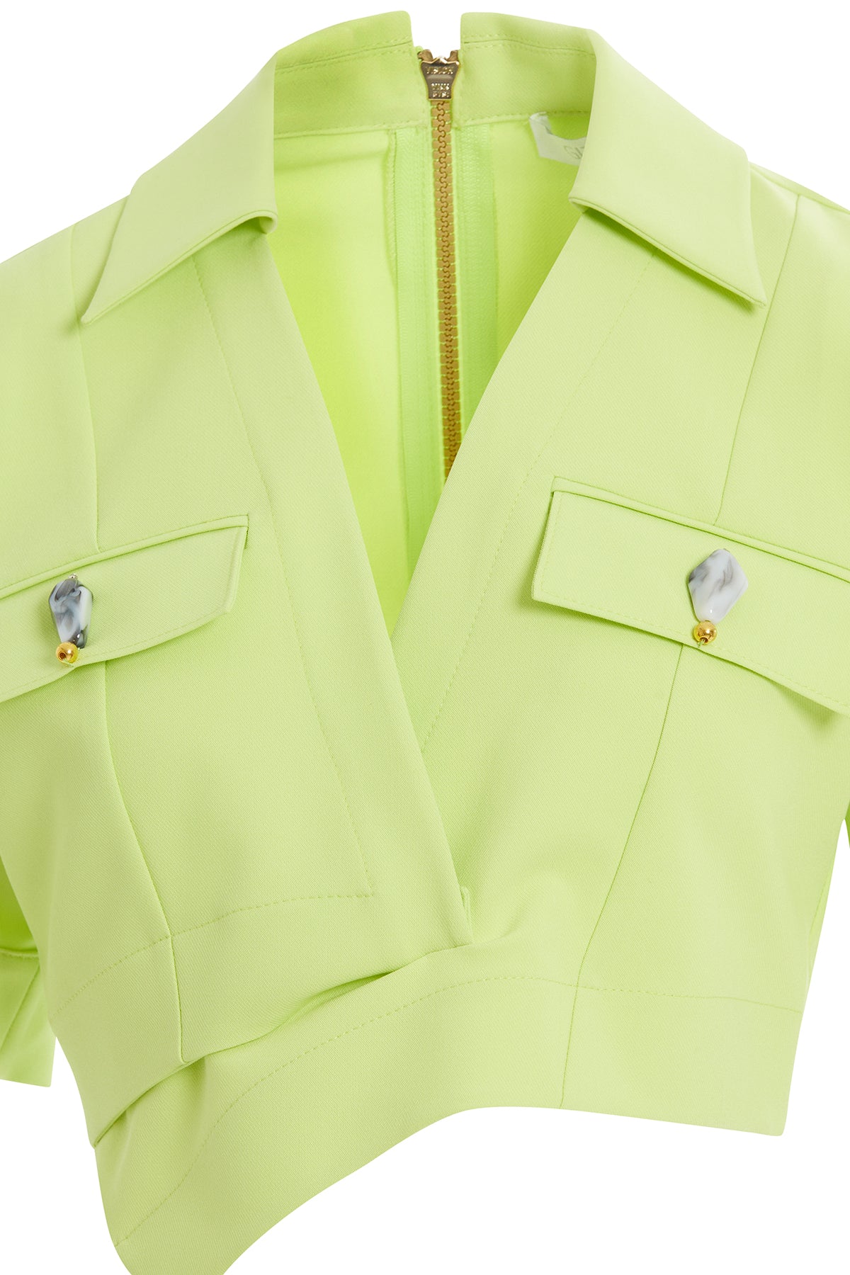 Doğal Süslemeli Crop Bluz