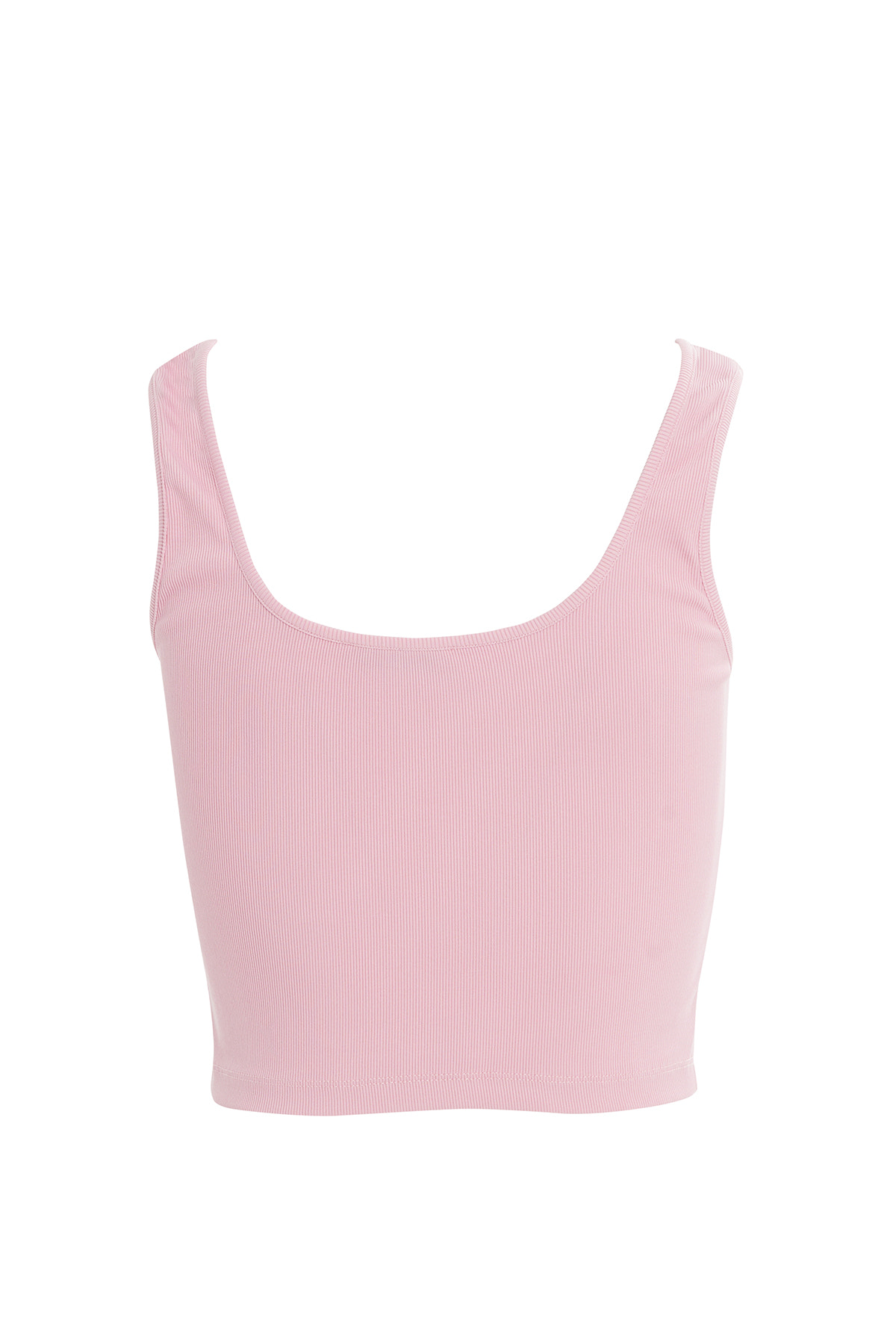 Basıc Askılı V Yaka Mercan Crop Top