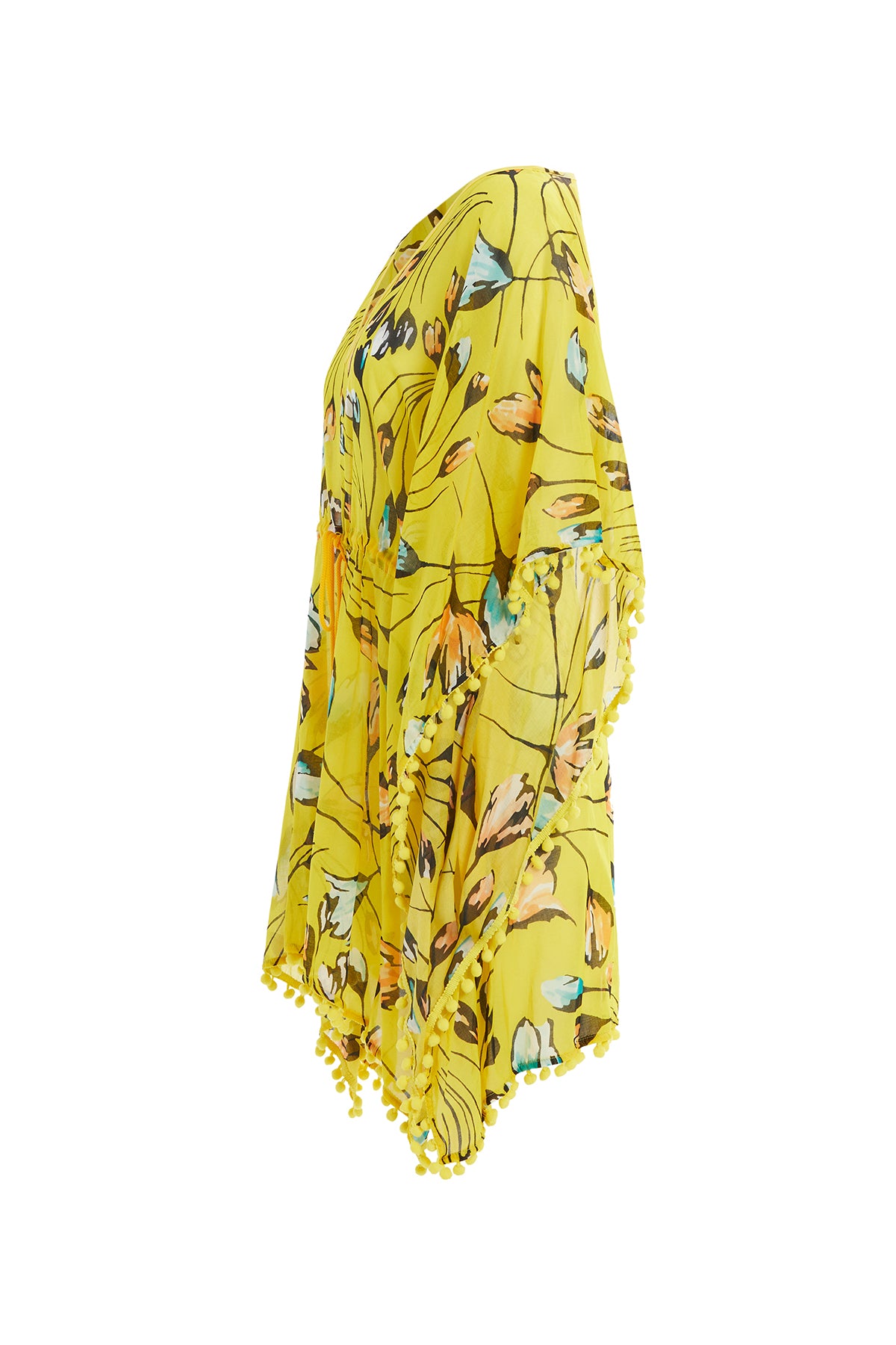 Ponpon Detaylı Beli Büzgülü Kadın Plajlık Bluz