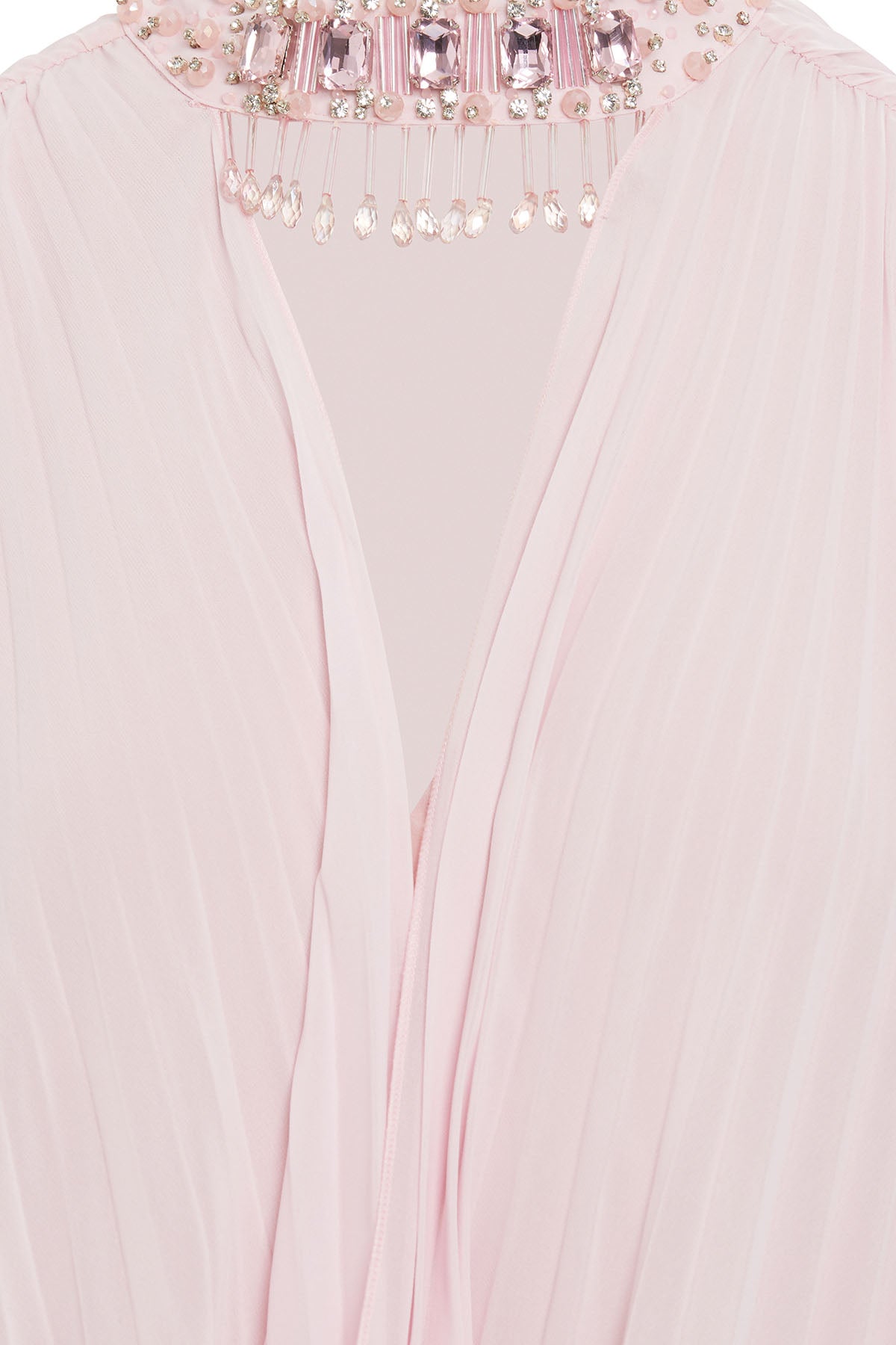 Pelerin Detaylı Piliseli Uzun Elbise