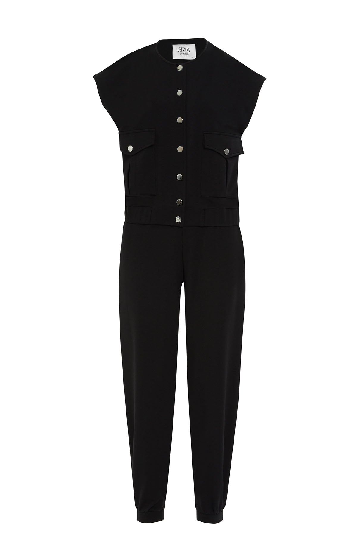 Çıtçıtlı Yelek Ve Havuç Pantolonlu Eşofman Takımı