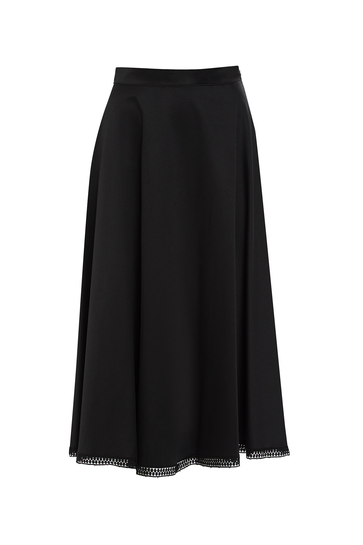 Etek Ucu Dantelli Midi Etek