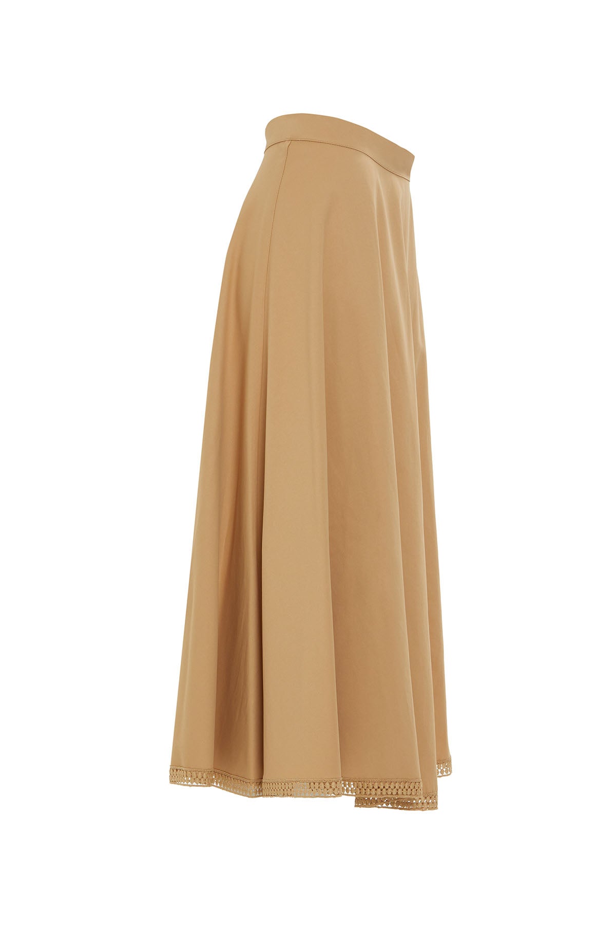 Etek Ucu Dantelli Midi Etek