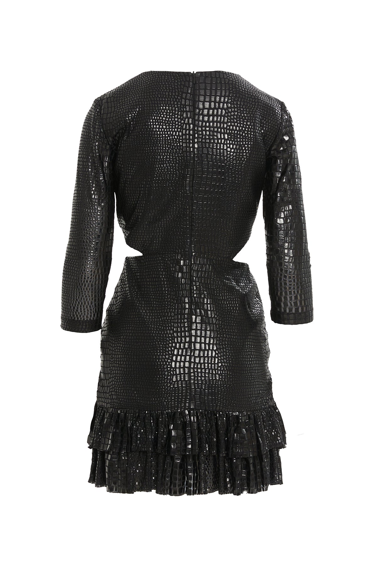 Beli Pencere Detaylı Mini Elbise