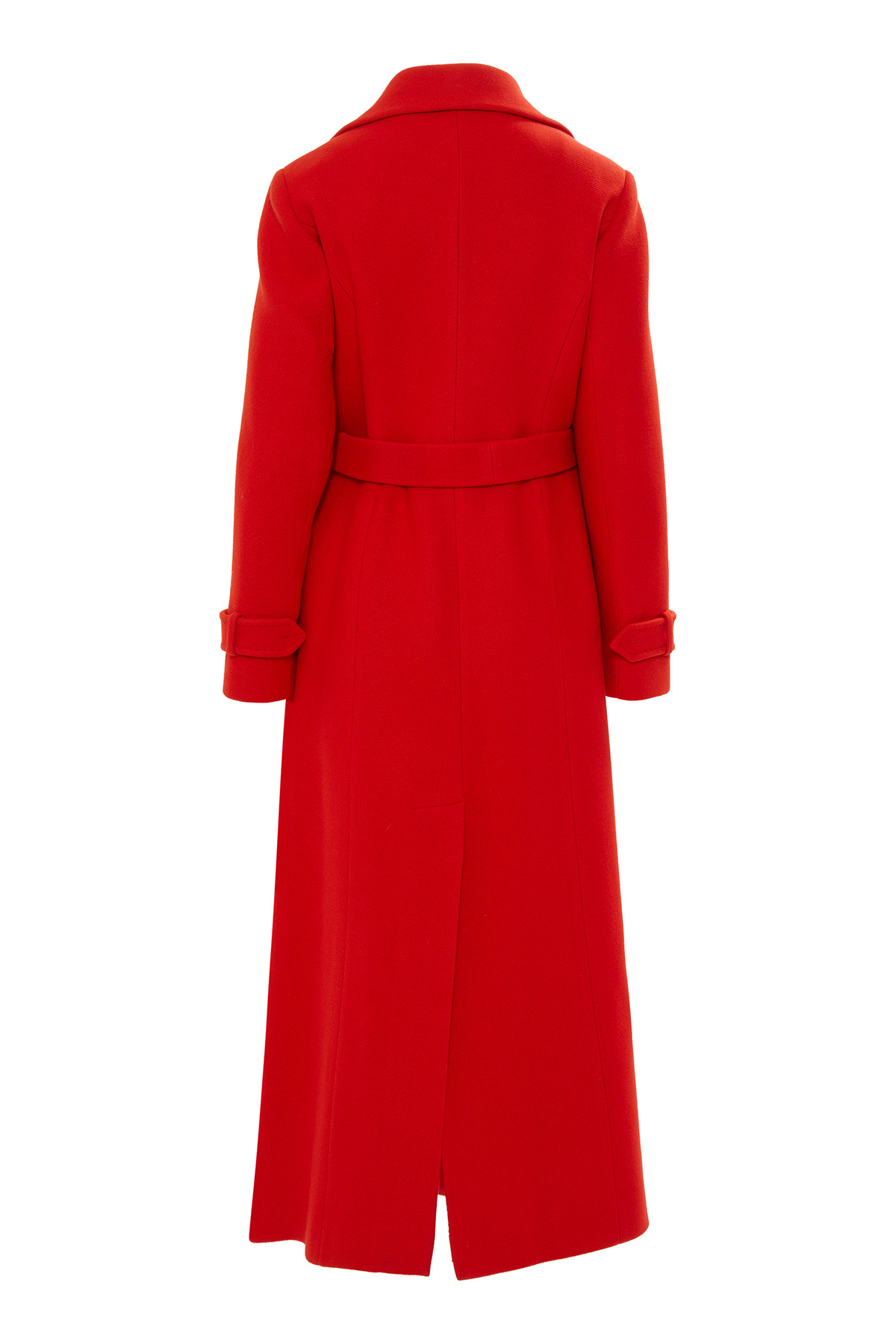 Seyyar Kuşak Detaylı Uzun Kaşe Kaban