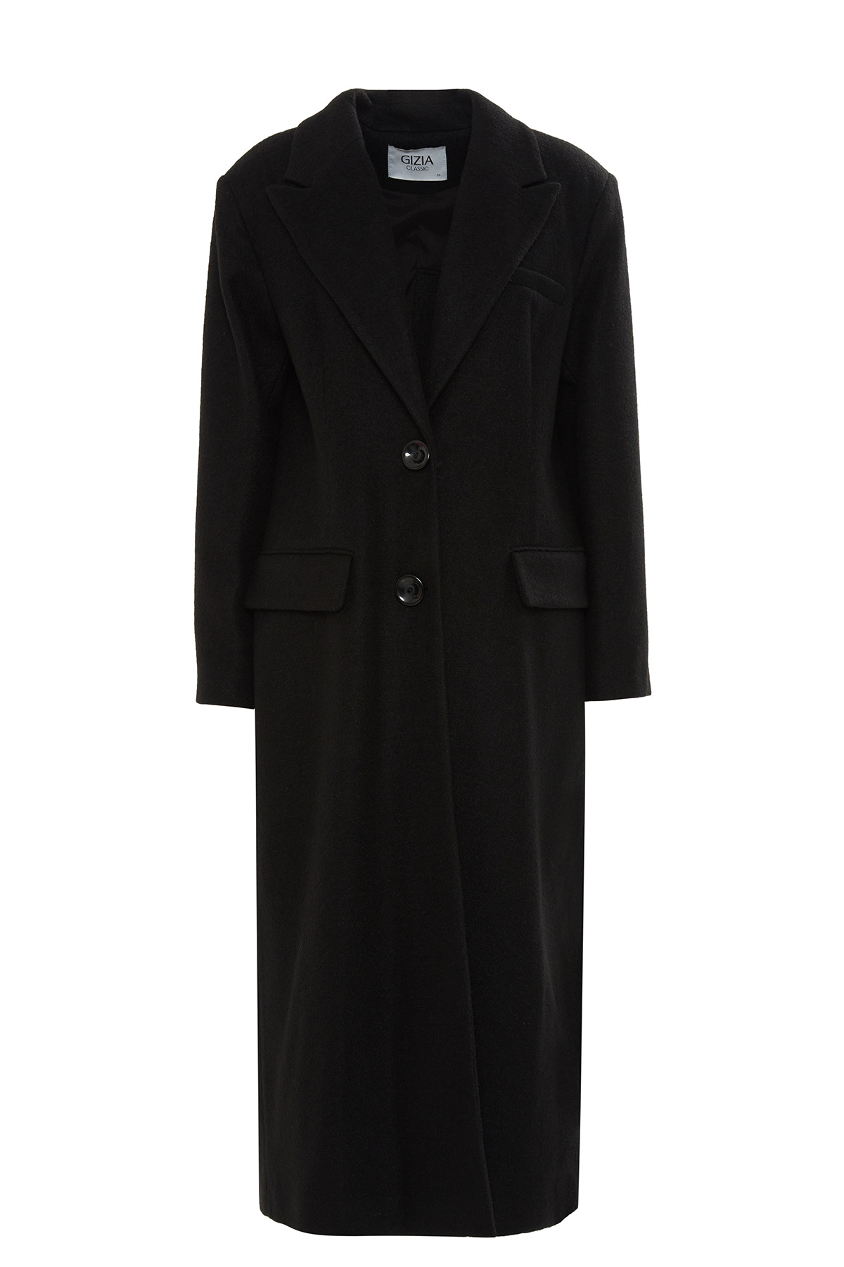 Önü Düğmeli Arkası Yırtmaçlı Midi Boy Kaşe Kaban