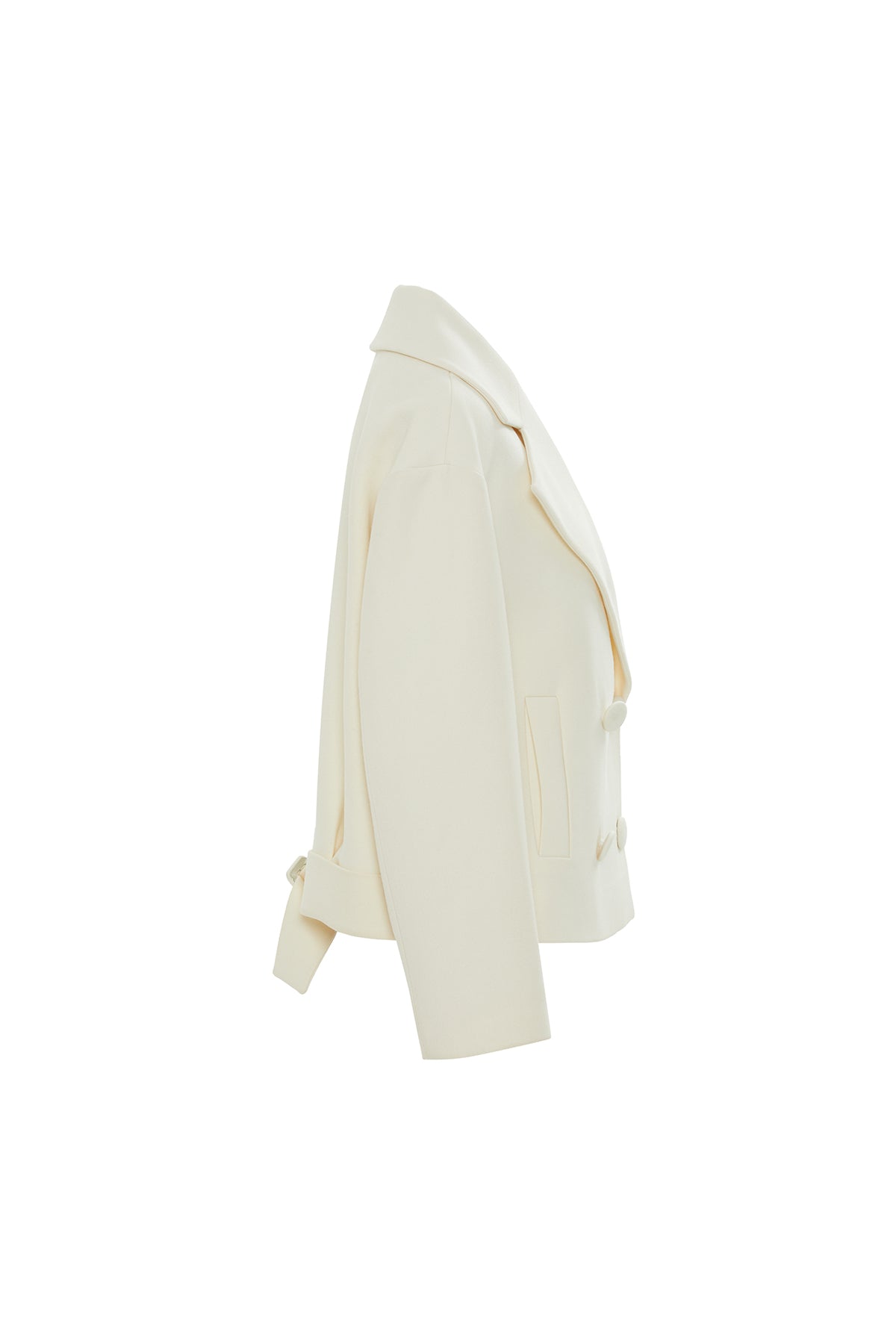 Etek Ucu Tokalı Kısa Kaşe Kaban