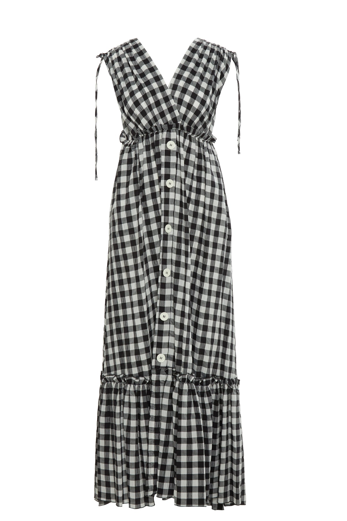 Pötikare Desenli V Yaka Uzun Elbise