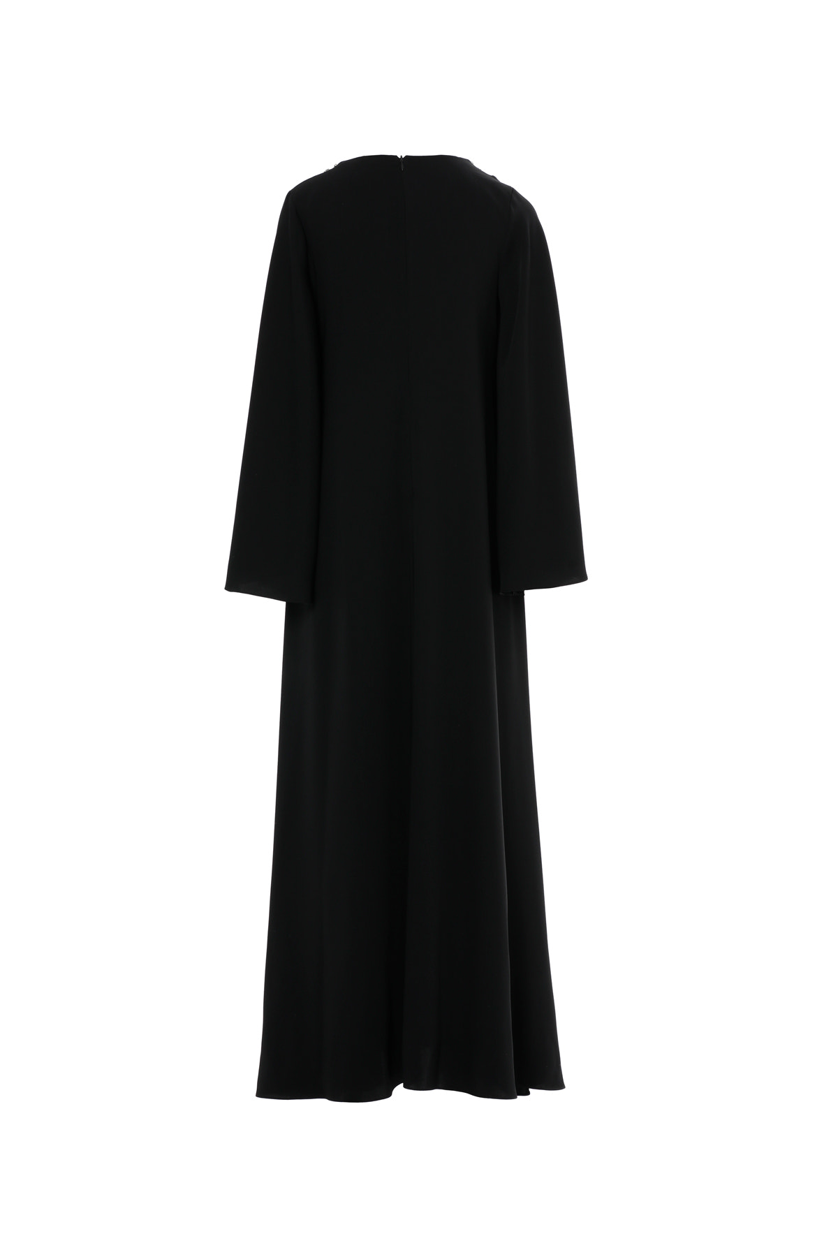 Pencere Detaylı İşlemeli Uzun Elbise