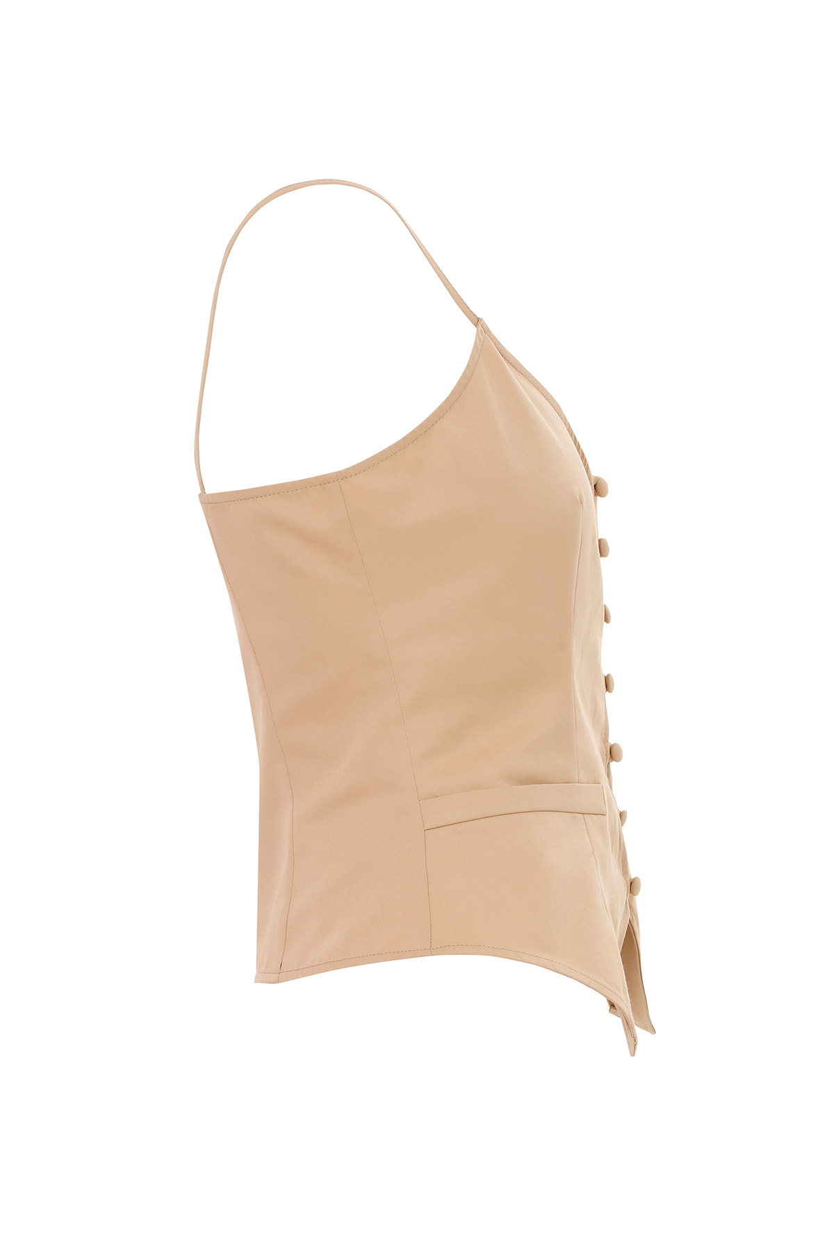 Önden Düğmeli İp Askılı Bluz