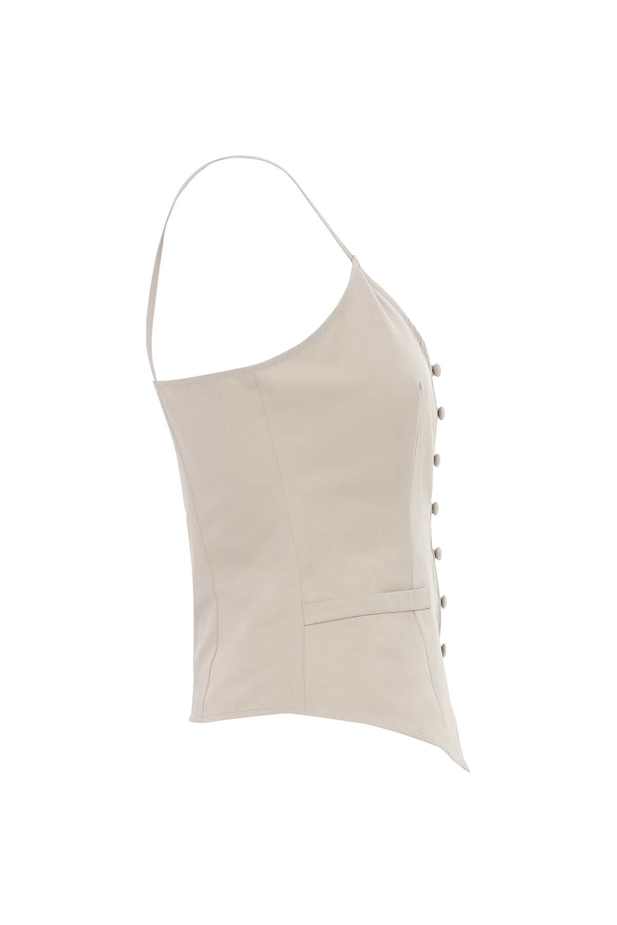 Önden Düğmeli İp Askılı Bluz